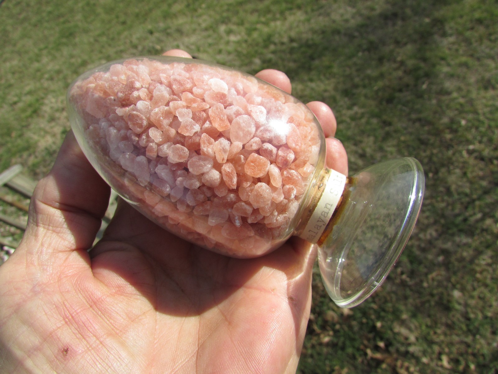 HIMALAYAN SALT Show Bottle DISPLAY Dome LABORATORY APOTHECARY SCIENCE Chemical !
