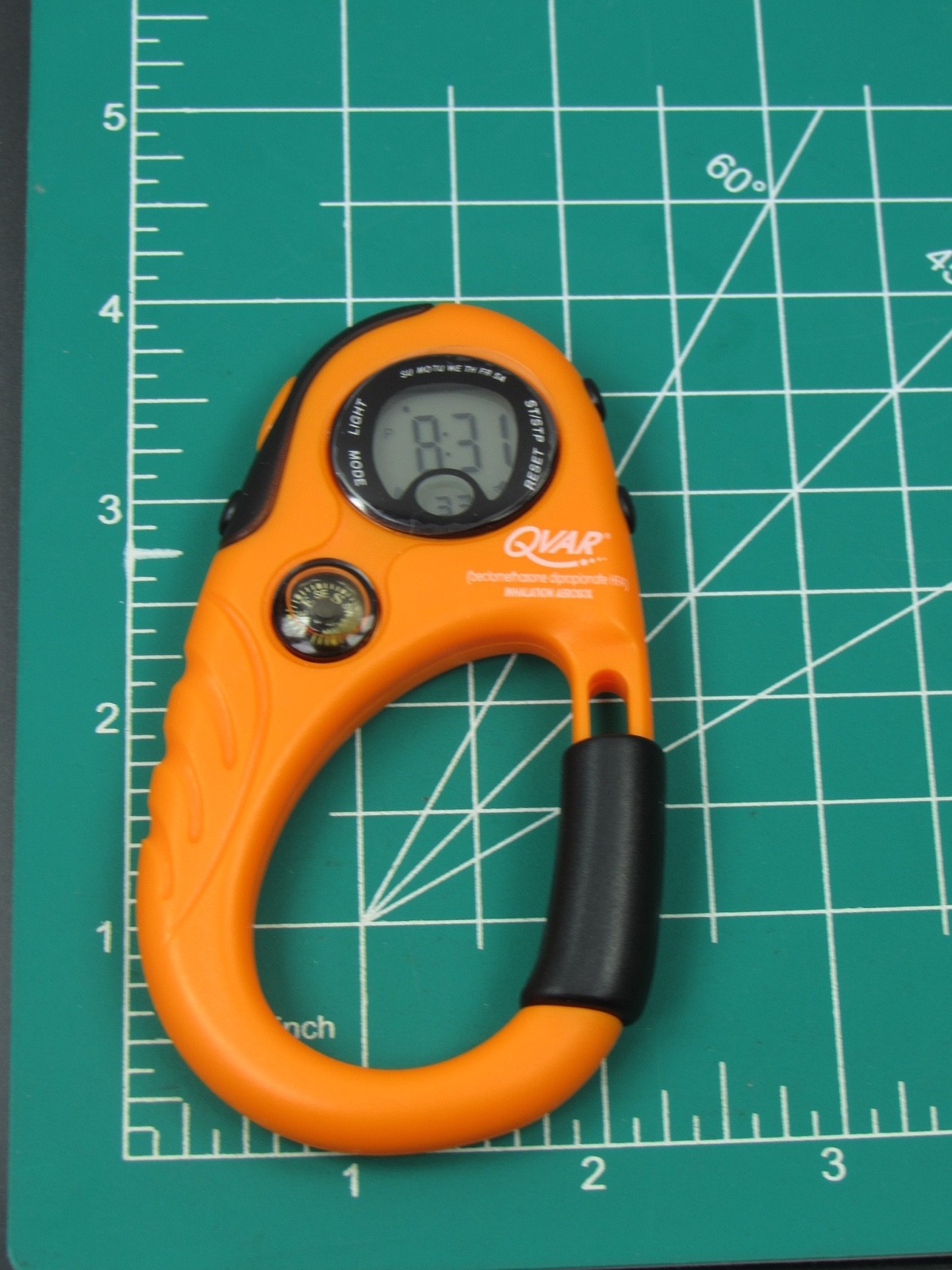 Qvar Carabiner Digital Watch Compass Stopwatch Drug Rep Pharmaceutical Promo