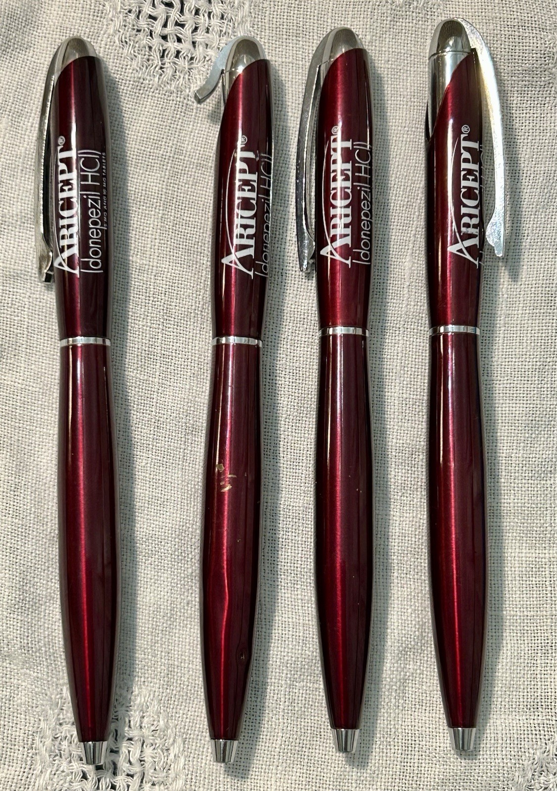 5 Drug Rep Pens 4 Rare Aricept Heavy Metal Drug Rep Pens, 1 Lipitor Pen Promo
