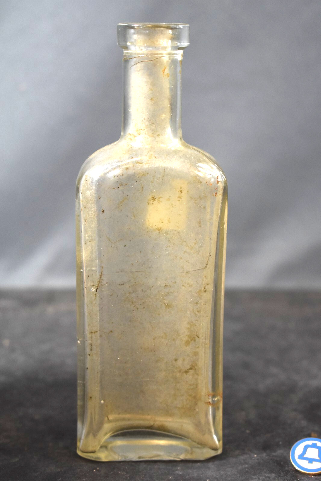 Vintage Medicine Bottle, Glass, Boye Needle Co. Chicago. 3 oz. 6 1/4″ Tall