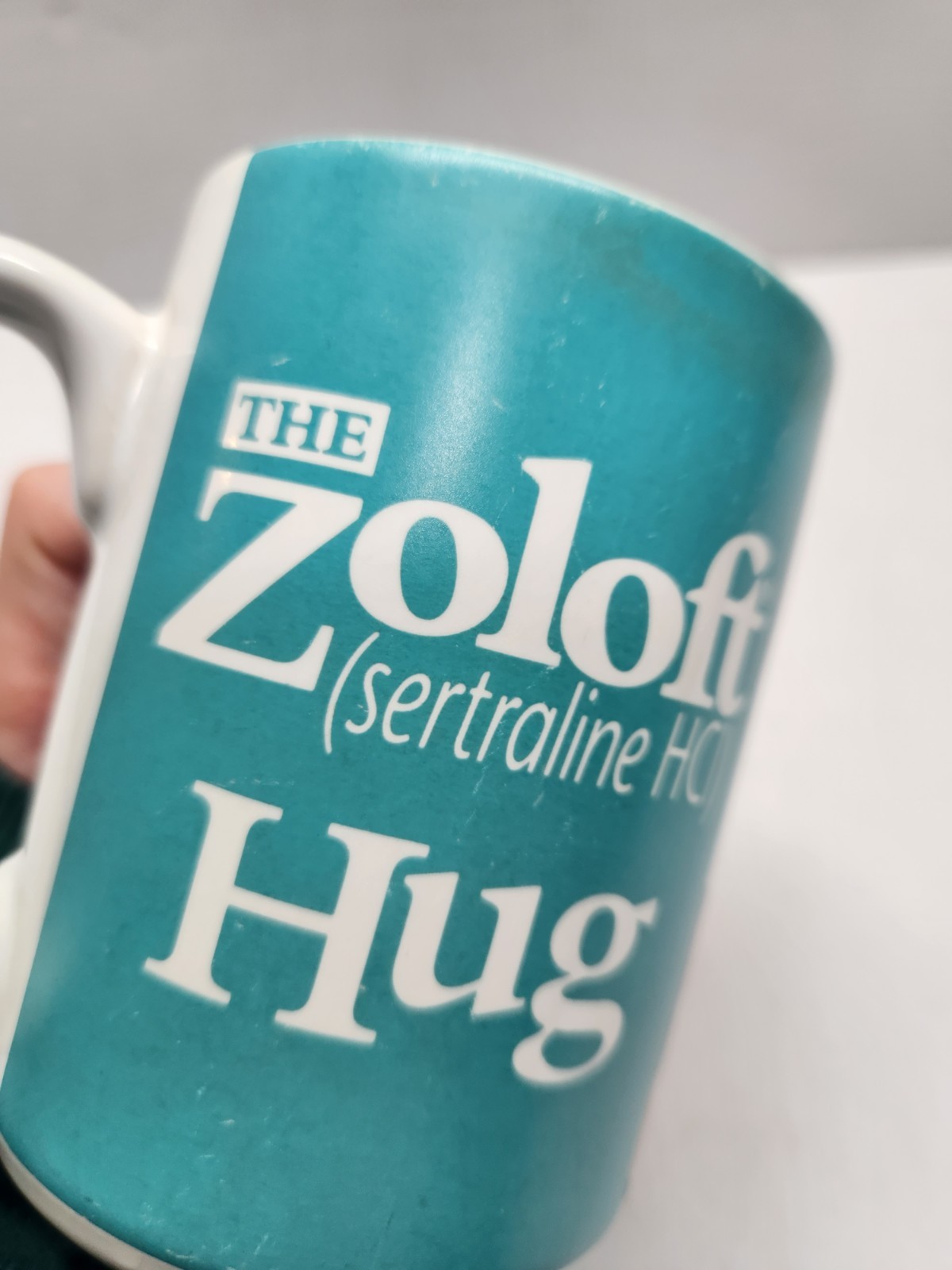 Vintage Zoloft HUG Mug | Pharma Promo Coffee Cup | Viral Reddit Collectible