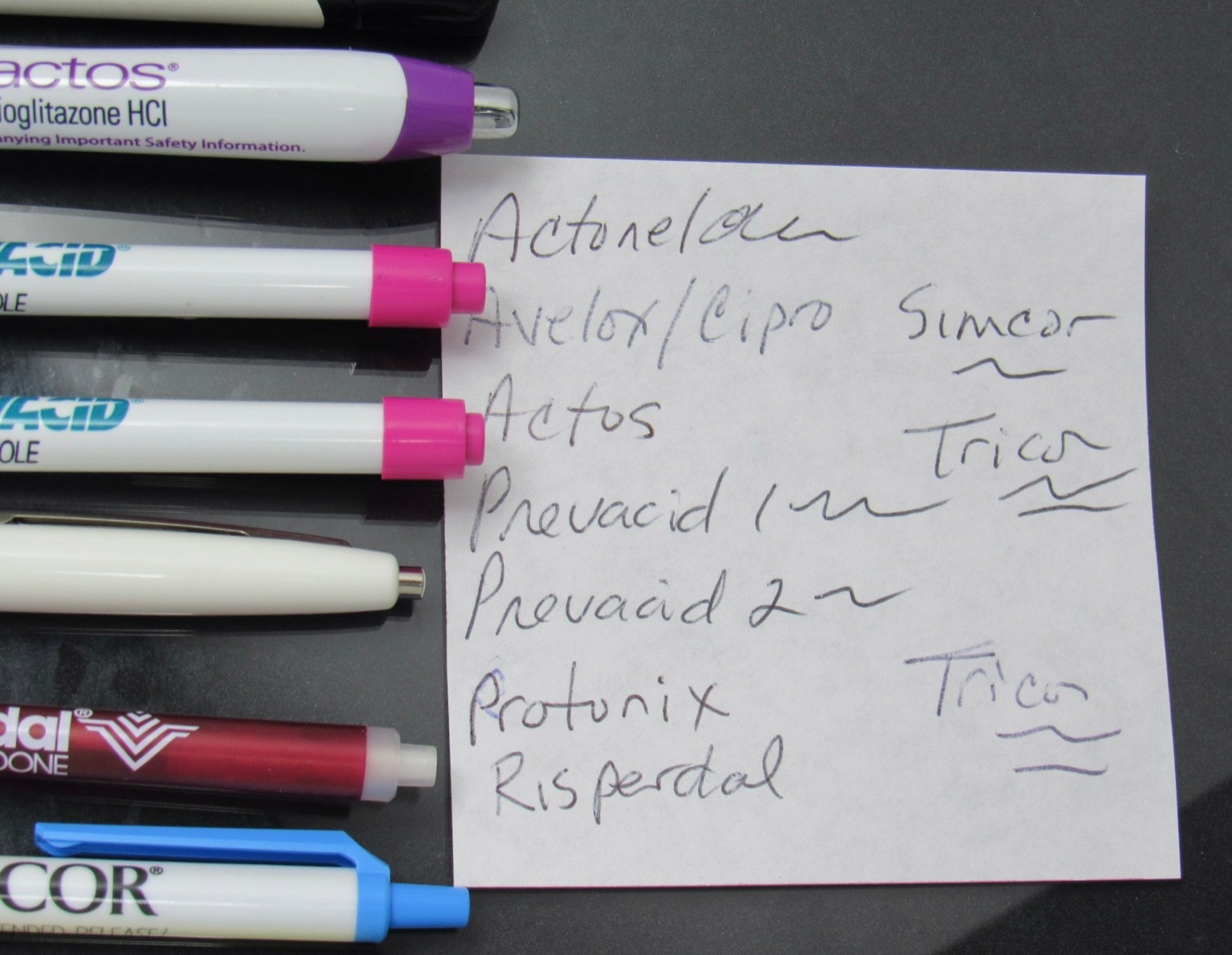 Drug Rep Lot 10 PENS Pharmaceutical Promo Actonel Risperdal Prevacid Protonix ++