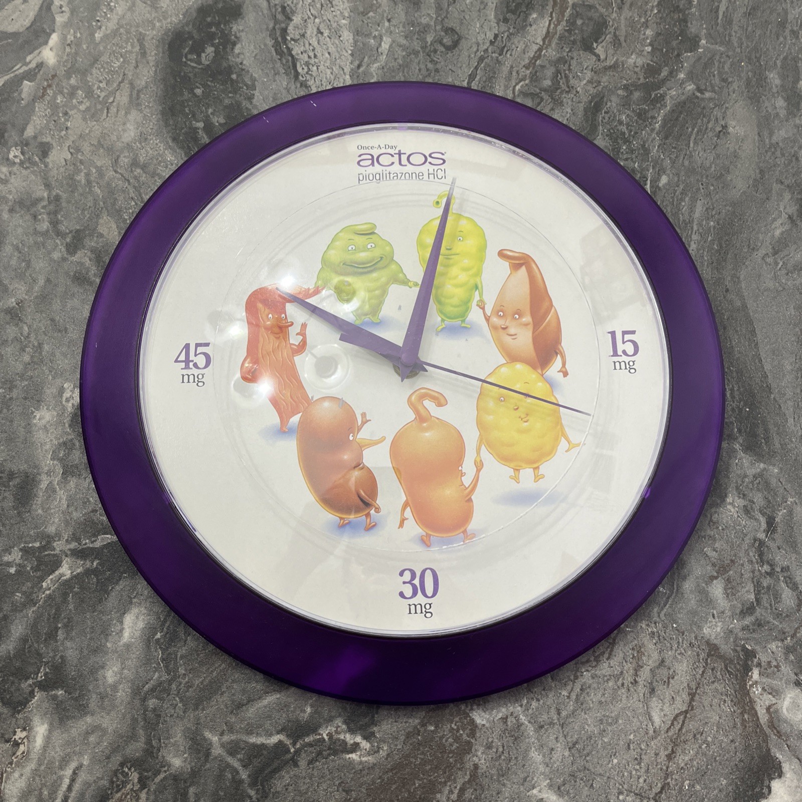 Pharmaceutical Actos Wall Clock Rare 2000 12″