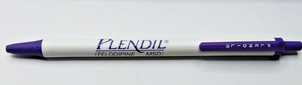 PLENDIL FELODIPINE Pharmaceutical Drug Rep Pen Vintage Retro Rare