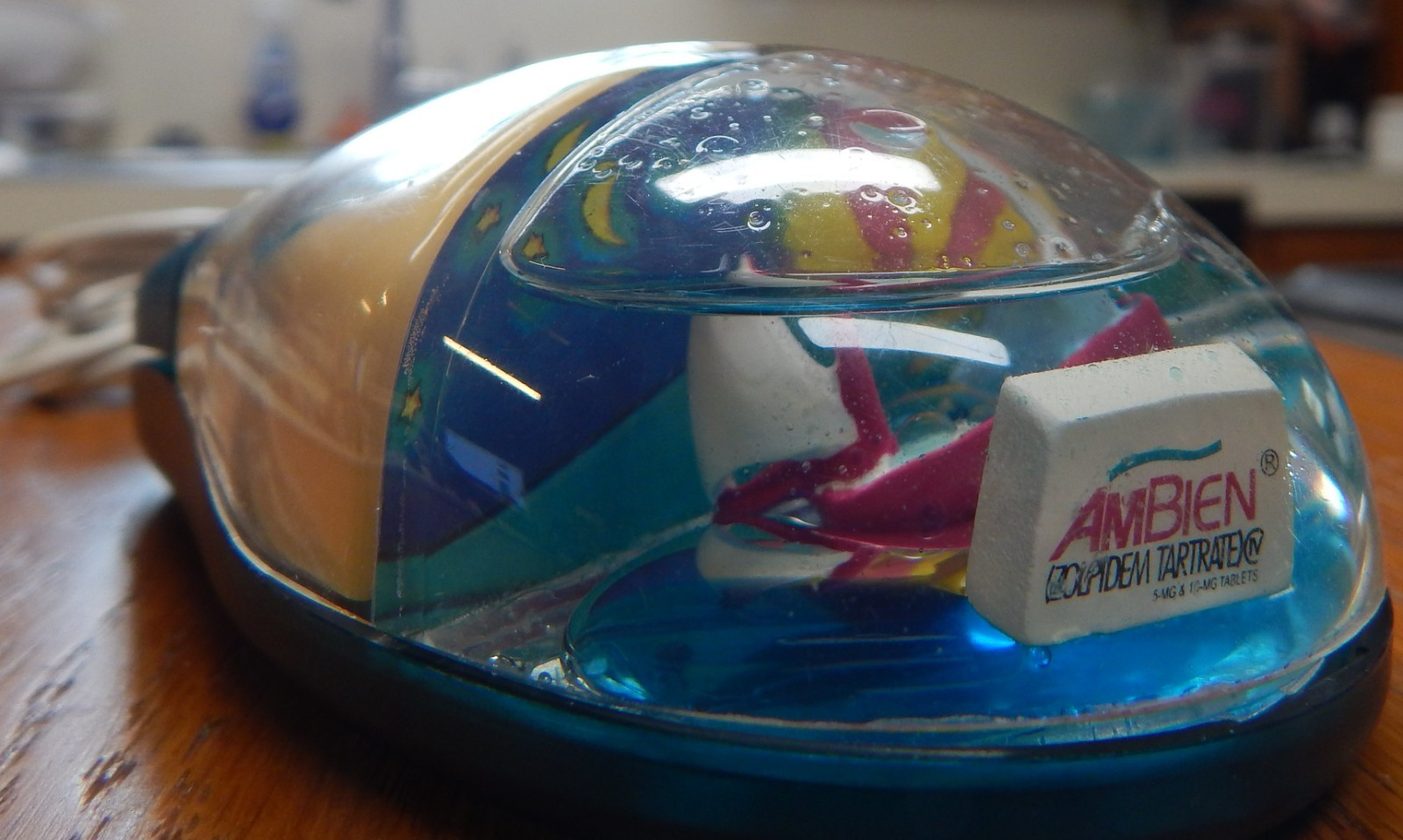 Drug Rep Ambien Aqua Computer Mouse & Ambien Stress Ball Vintage & Rare