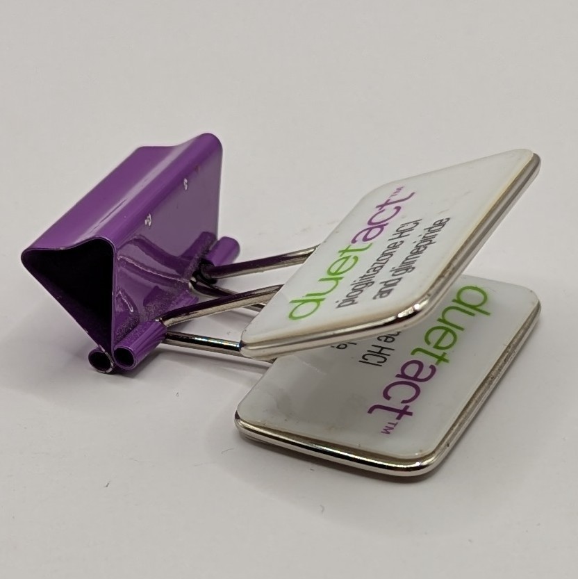 Drug Rep Advertising Promo Paper Clip DUETACT Promotional Binder