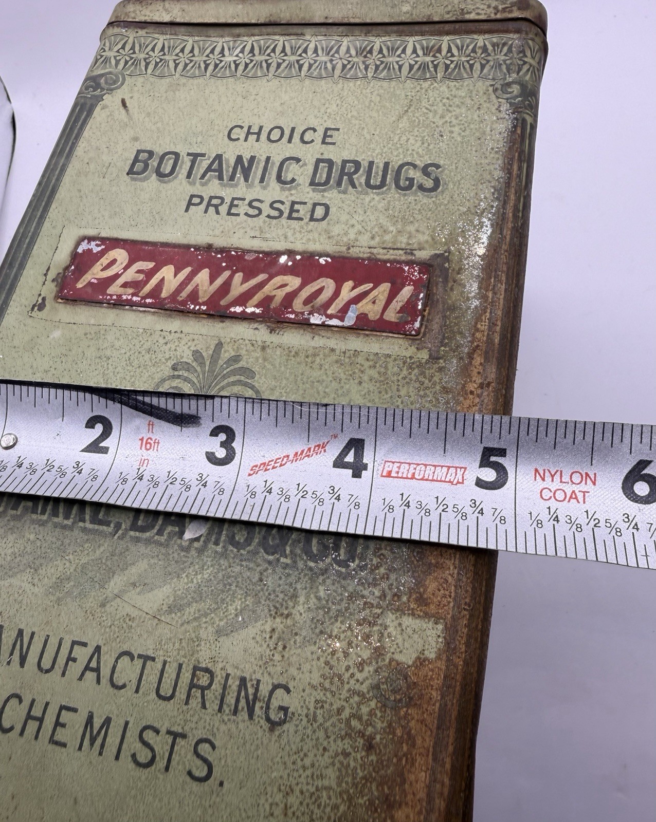 VTG/Antique Park, Davis & Co Choice Botanic Drugs Pressed Pennyroyal