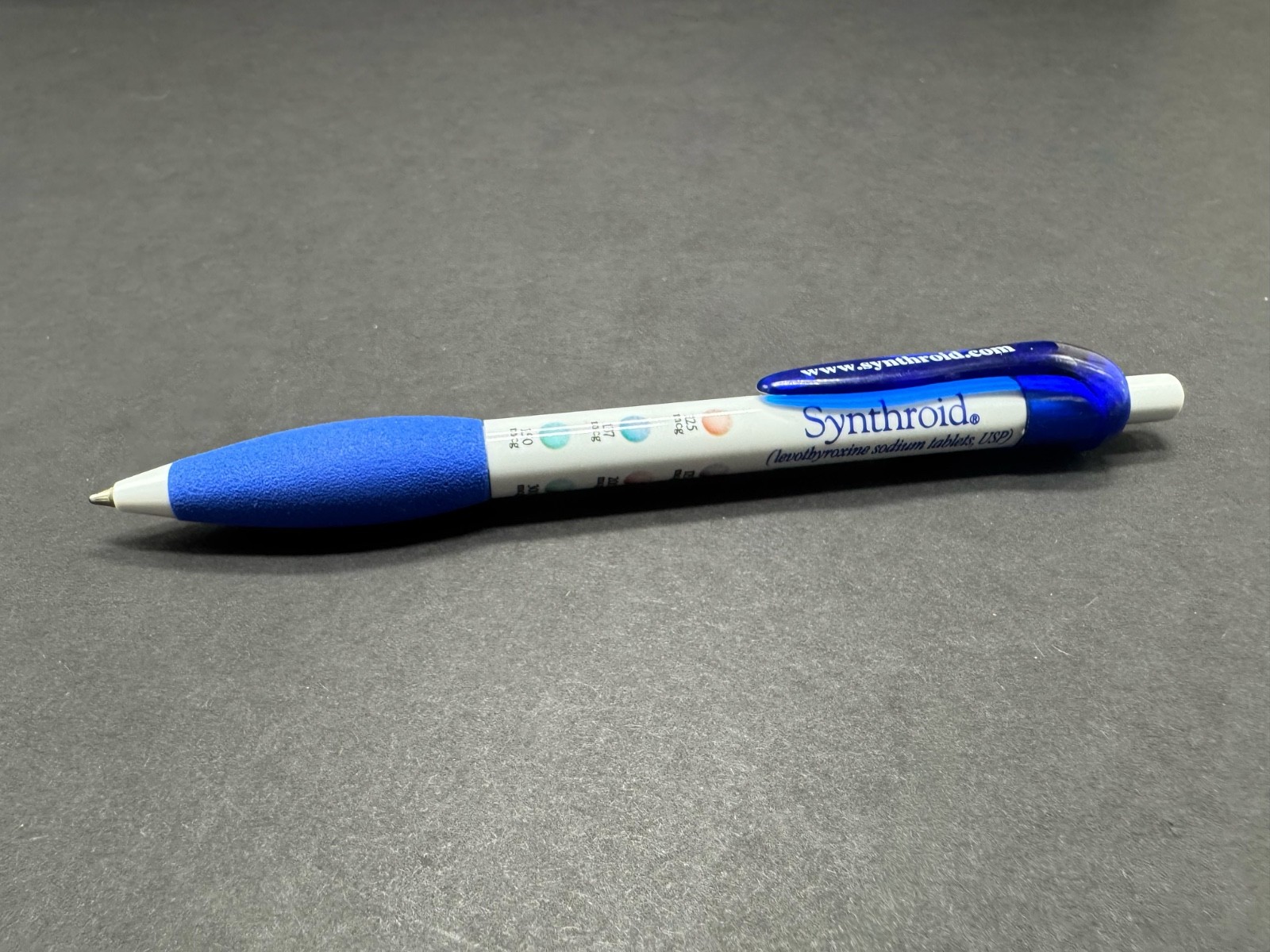 Synthroid Promo Pen Blue Grip Click Pen Pharmaceutical Advertising