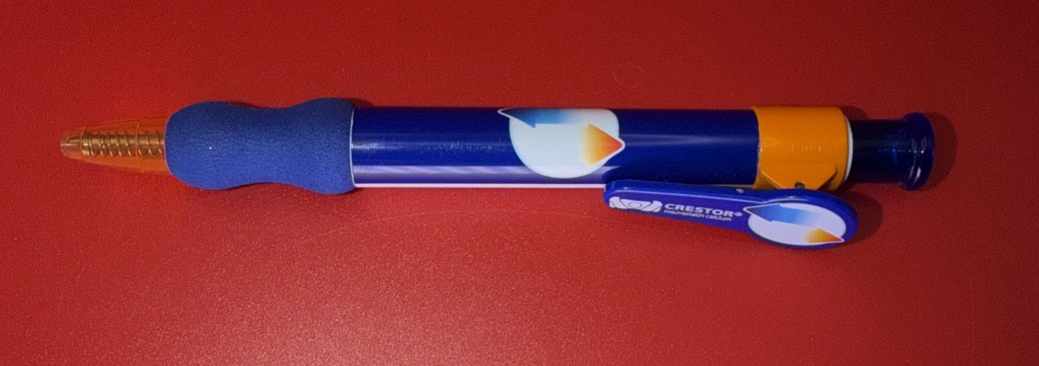 Crestor Plastic PEN Drug Rep Pharmaceutical Promo Medical Advertising Black Ink