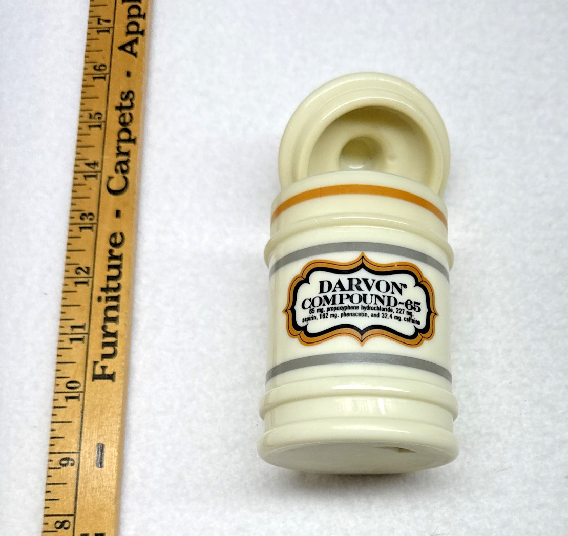 arvon Compound 65 Apothecary Pharmacy Ceramic Storage Jar Canister Vintage