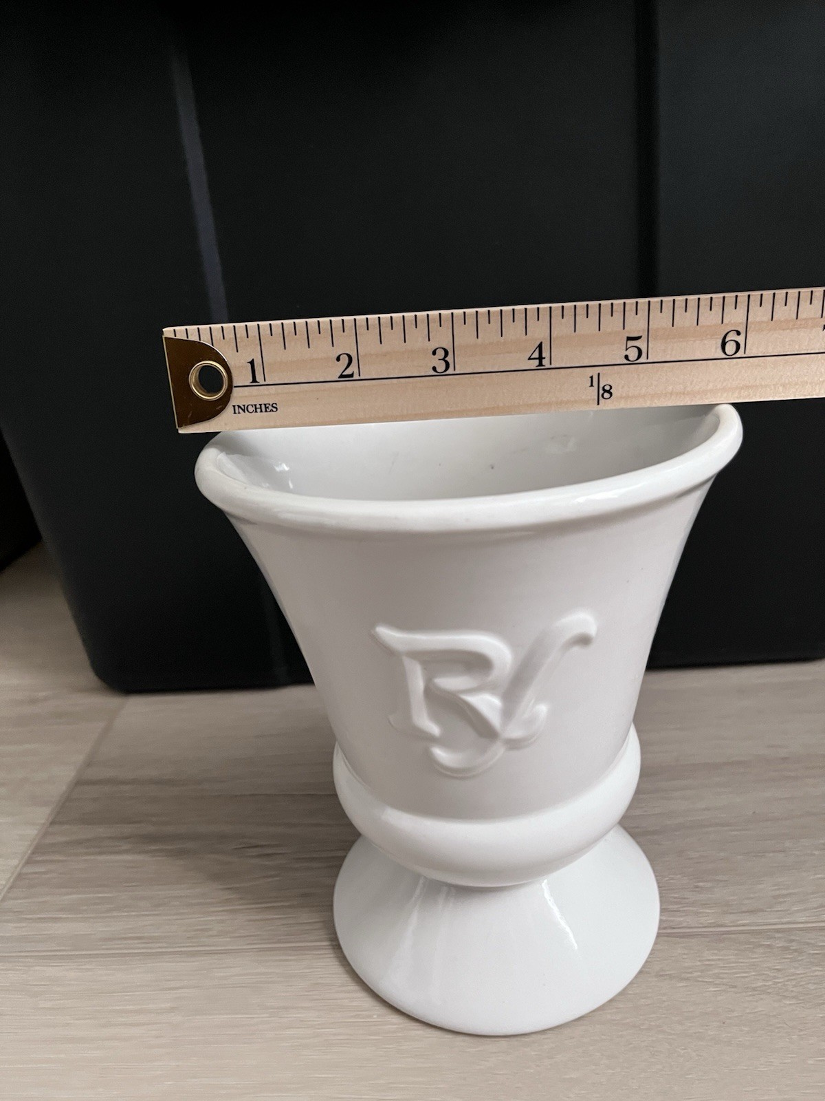 Vintage Antique Pharmacy Mortar Display RX White Ceramic
