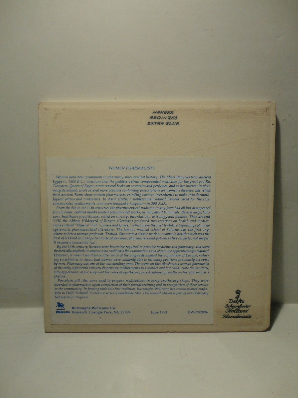 BURROUGHS WELLCOME Pharmacy English Tile Pharmacy Scholarship Program 1 of 12