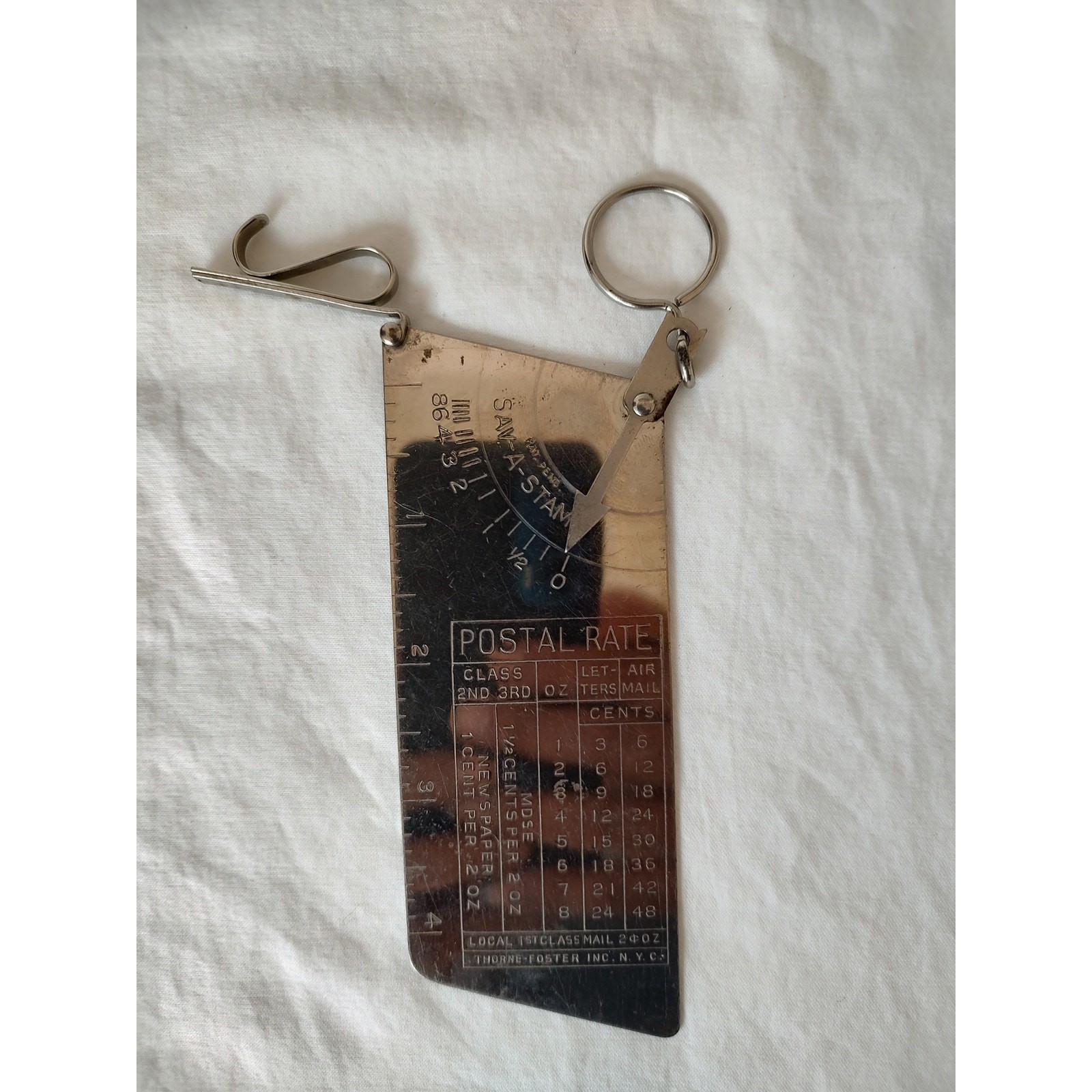 Vintage, Sav-A-Stamp, Pendulum, Postal Scale, Metal, Thorn-Foster, Handheld, USA