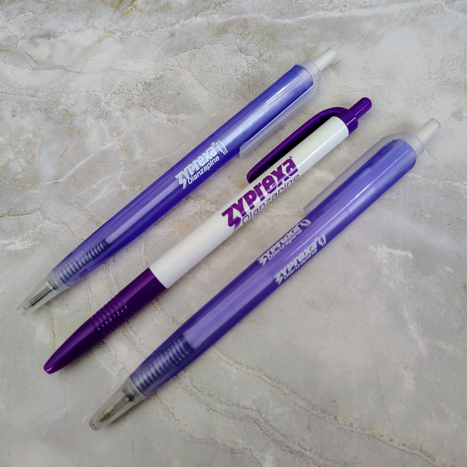 Lot Of 3 Zyprexa Pens Drug Rep Pharmaceutical Promo Medical Advertising