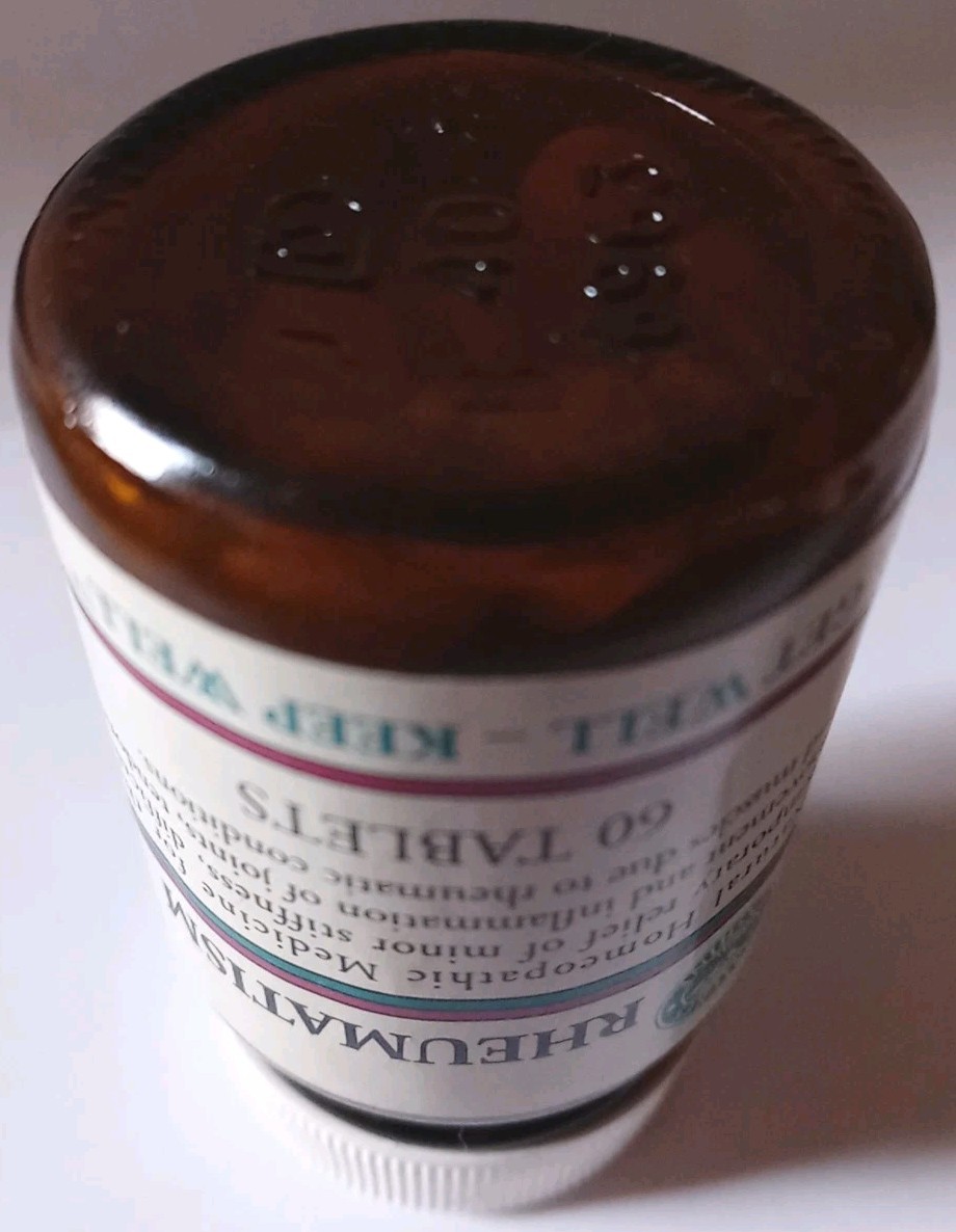 Vintage Expired Natures Sunshine Rheumatism Supplement – Unopened Retro Glass