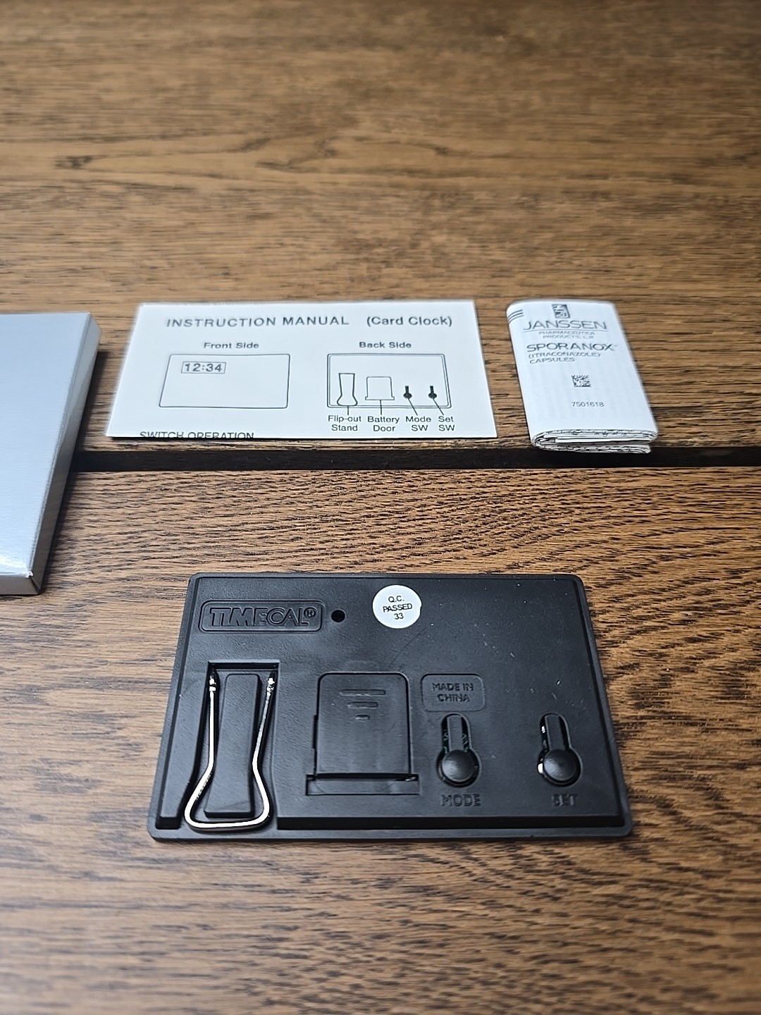Sporanox Pharmaceutical Drug Advertising Promotional Card Clock NEEDS BATTERY