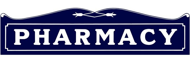 PHARMACY, Pharmacist Interest Diecut NEW Metal Sign: 14″ Wide USA Steel