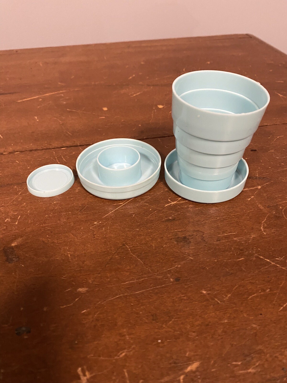 FIORICET Tablets Folding Drinking Cup Pill Container In Lid 3” Sandoz 1980’s