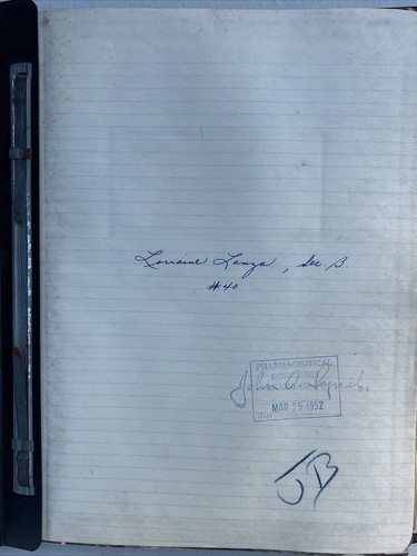 1952 Temple U Pharmacy Notebook Lorraine Lanza Connolly NJ Pharmacist History