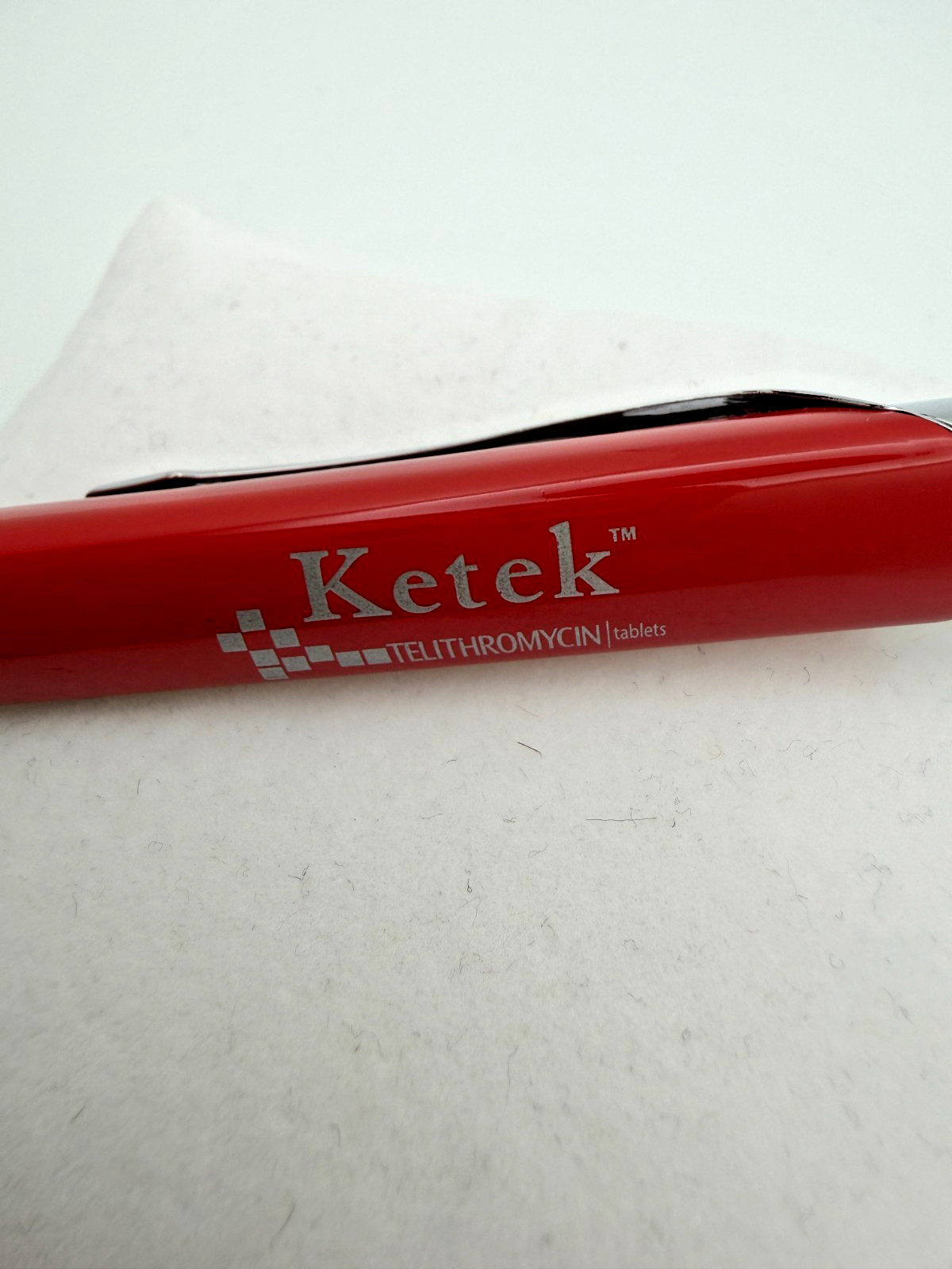 Ketek Telithromycin Pharma Plastic Pen Tested & Working Red Black Promo
