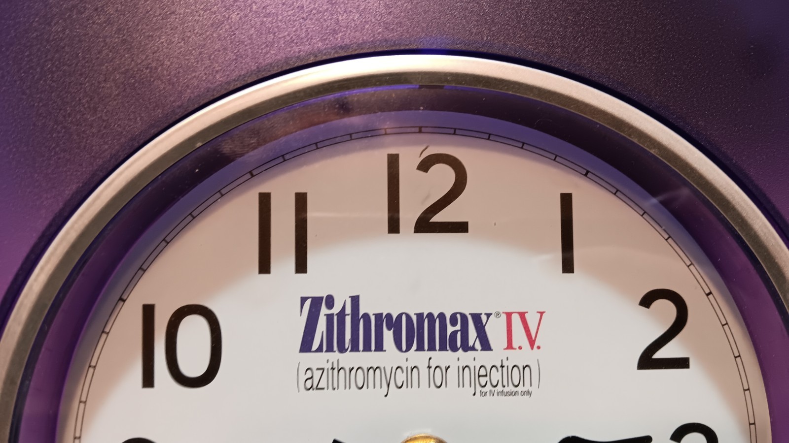 pharmaceutical drug rep Advertising collectibles Purple Wall Clock