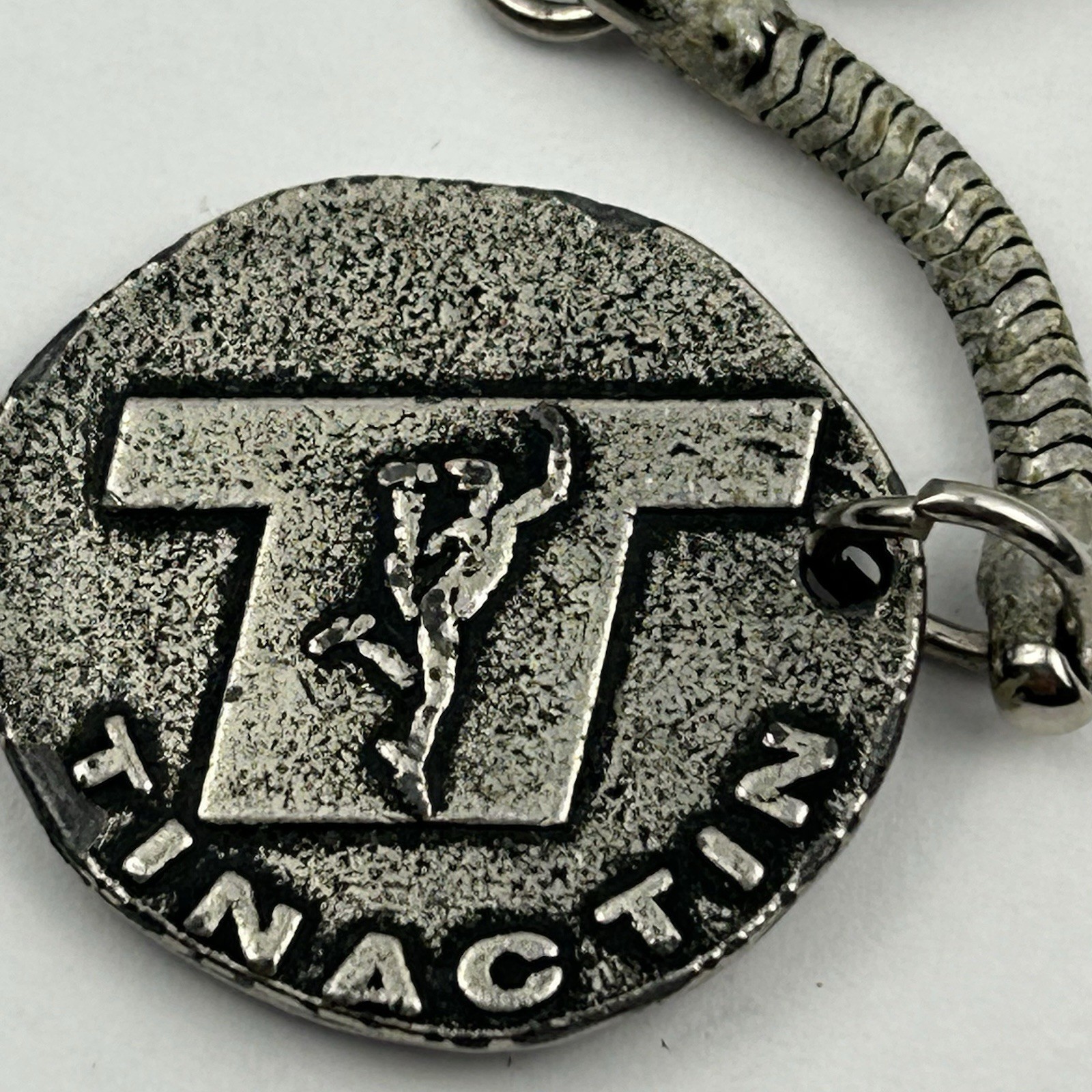 Vintage Tinactin Pharmaceutical Advertising Token Keychain – Wrestler Athlete