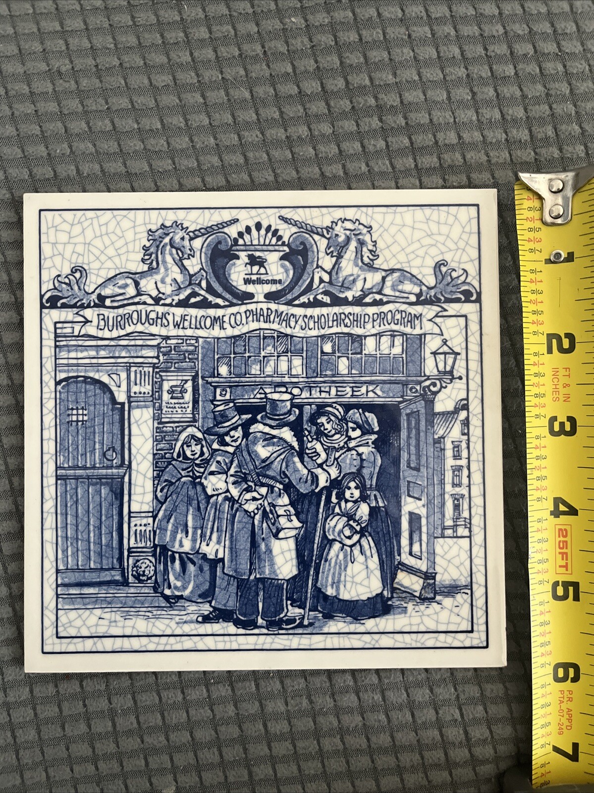 92’ Vintage Blue Delfts Tile 6×6”