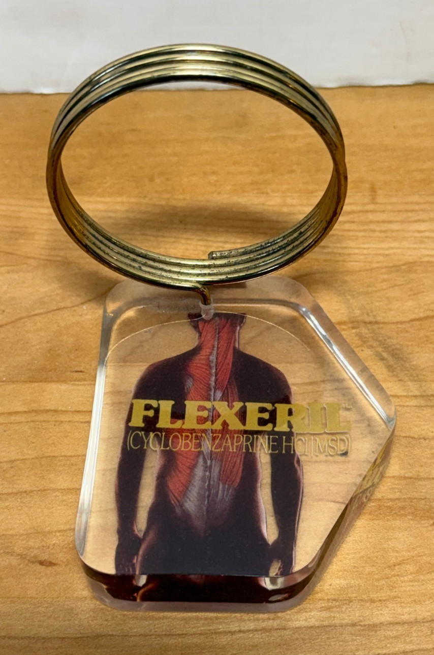 Flexeril Lucite Desk Letter Holder Merck & Co Drug Rep Promo Pharma Marketing