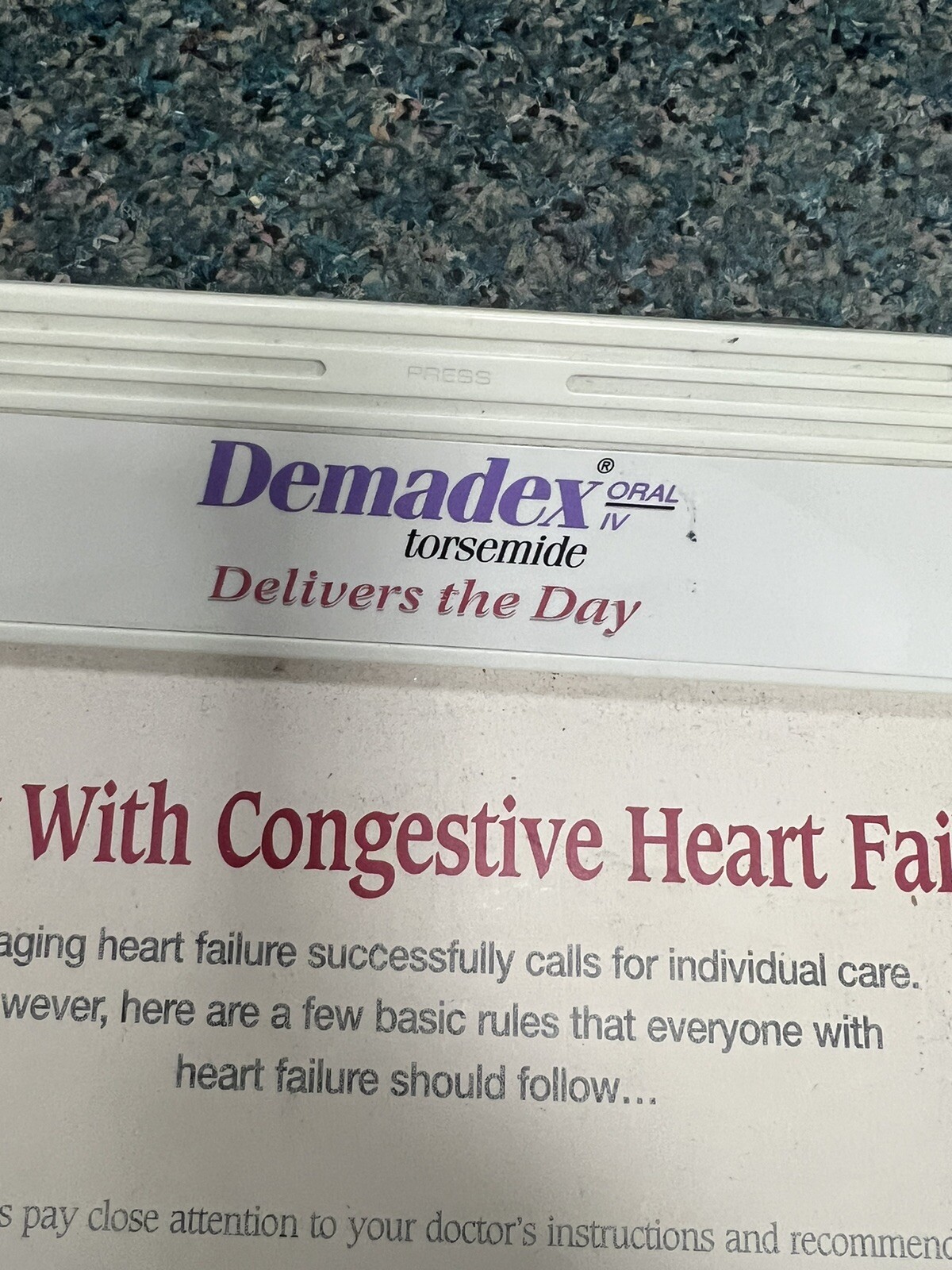 Vintage Pharmaceutical Promotional Advertising Clipboard 1998 Roche Demadex