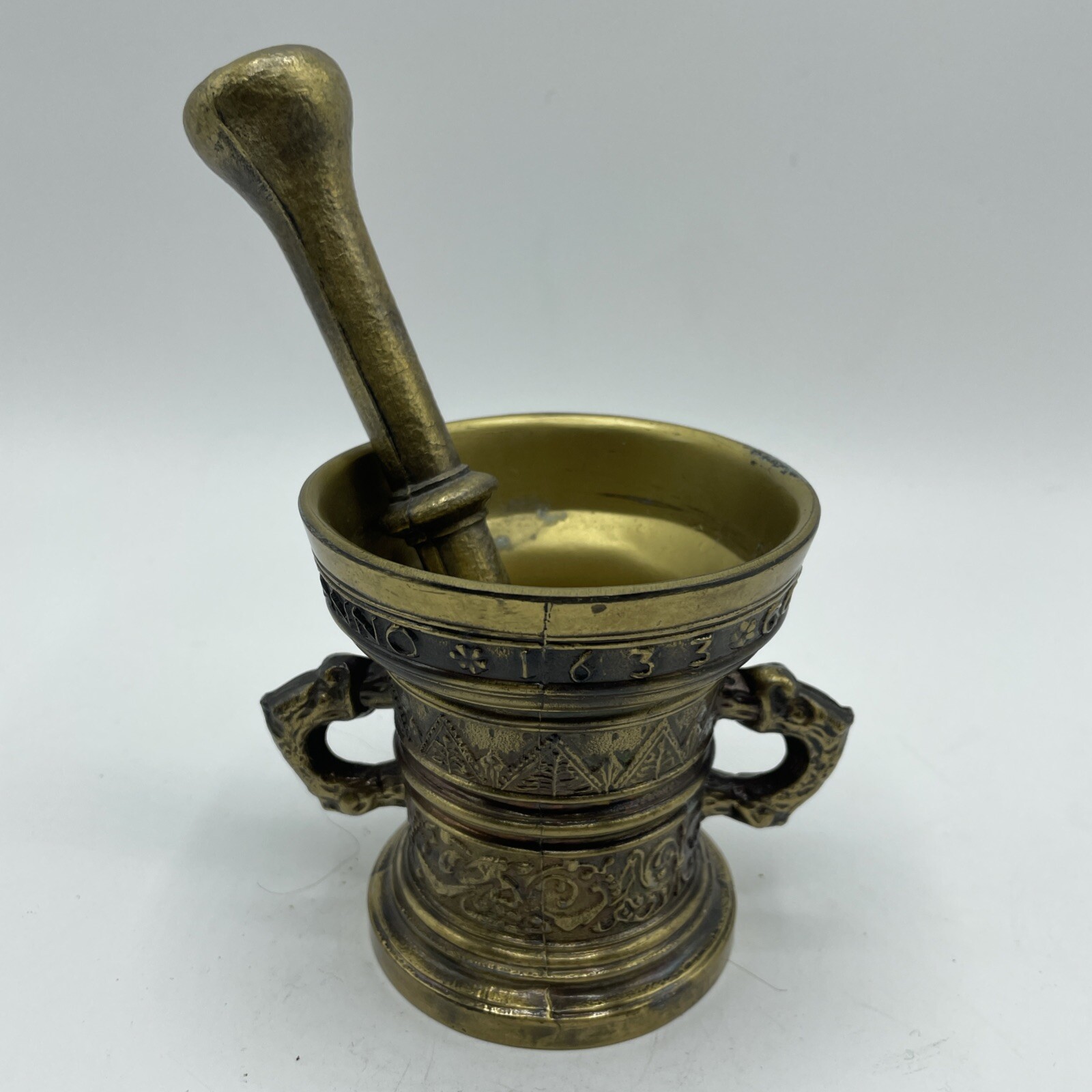 VTG Mortar & Pestle Lot of 5 Decorative Brass Apothecary Pharmacy Pill Grinder