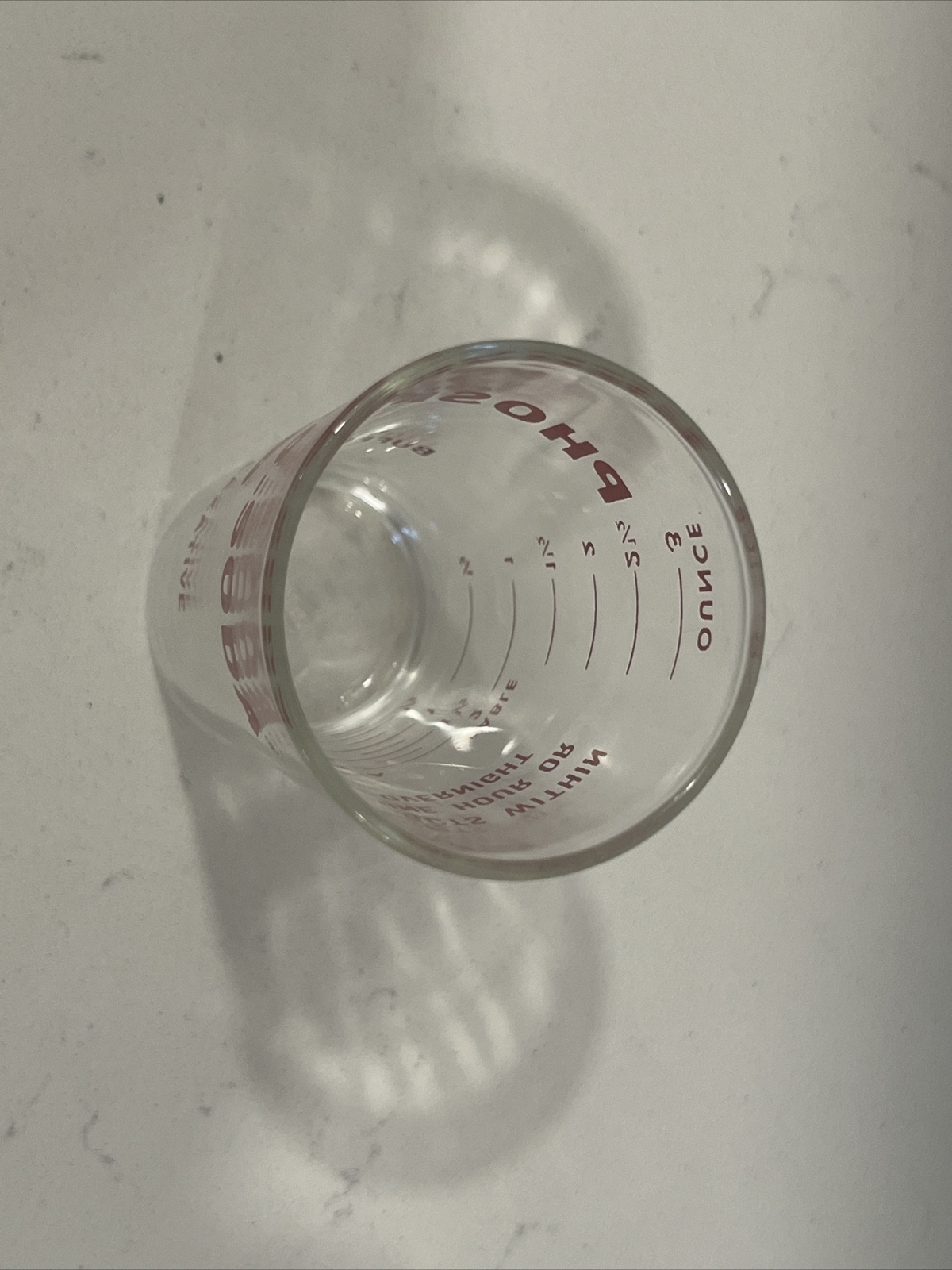 Fleet Phospho Soda Glass Measuring Cup Buffered Laxative Medical Ad Shot Glass