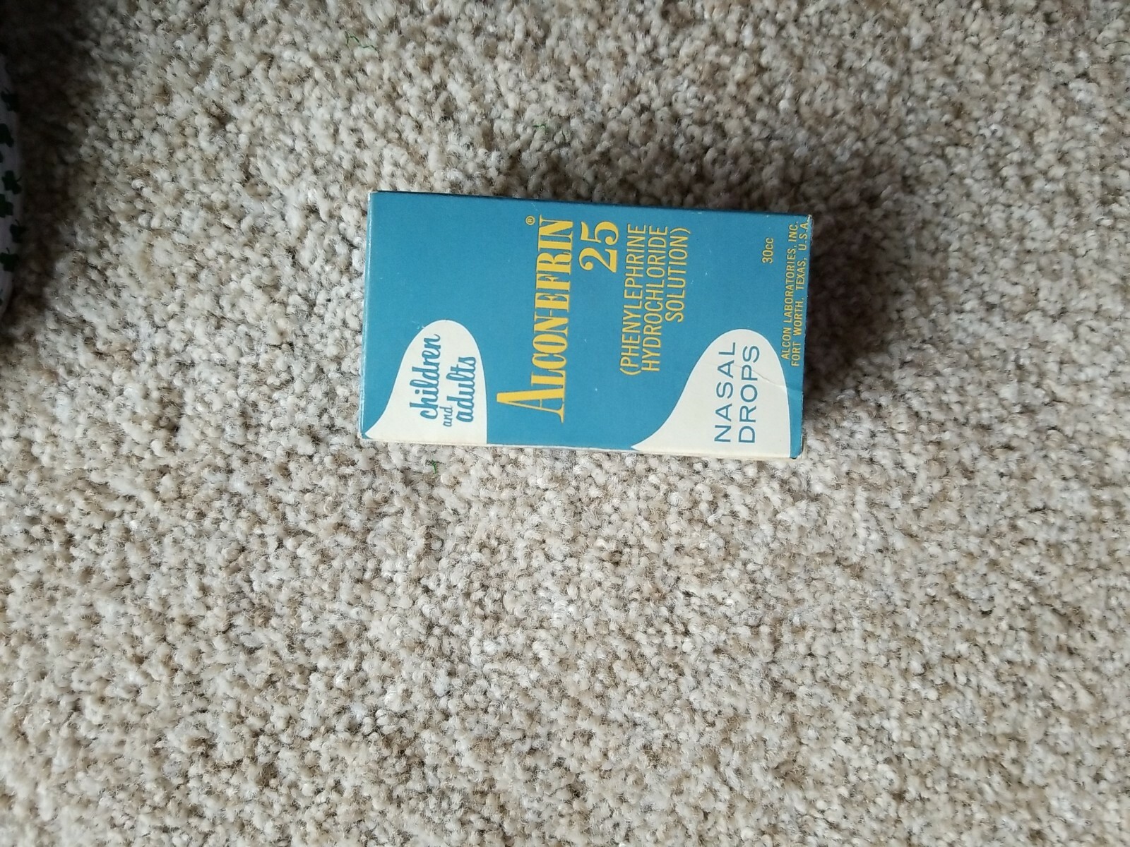 Alcon-Efrin Nasal Drops Vintage Medicine Packaging Laboratories Baby Fort Worth