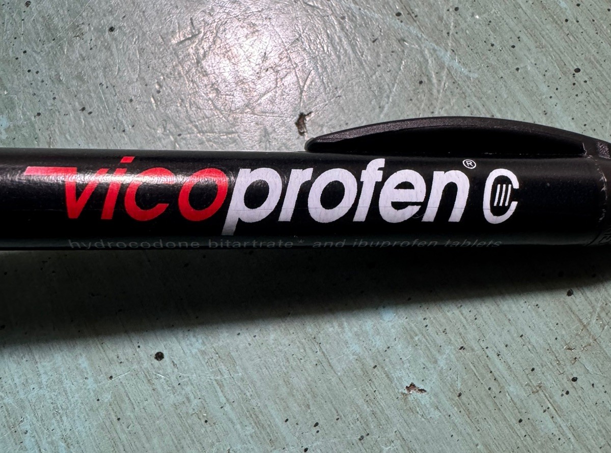 VICOPROFEN Hydrocodone PEN: Black/Orange/Tiger – Plastic -Pharmaceutical Promo