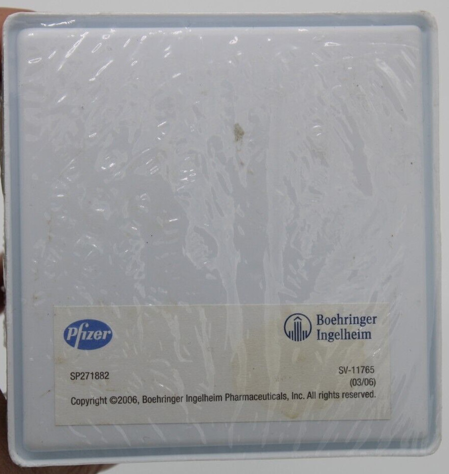 Pfizer 2006 Desk Sticky Note Pad Holder Pharm Rep Swag Spiriva HandiHaler SEALED