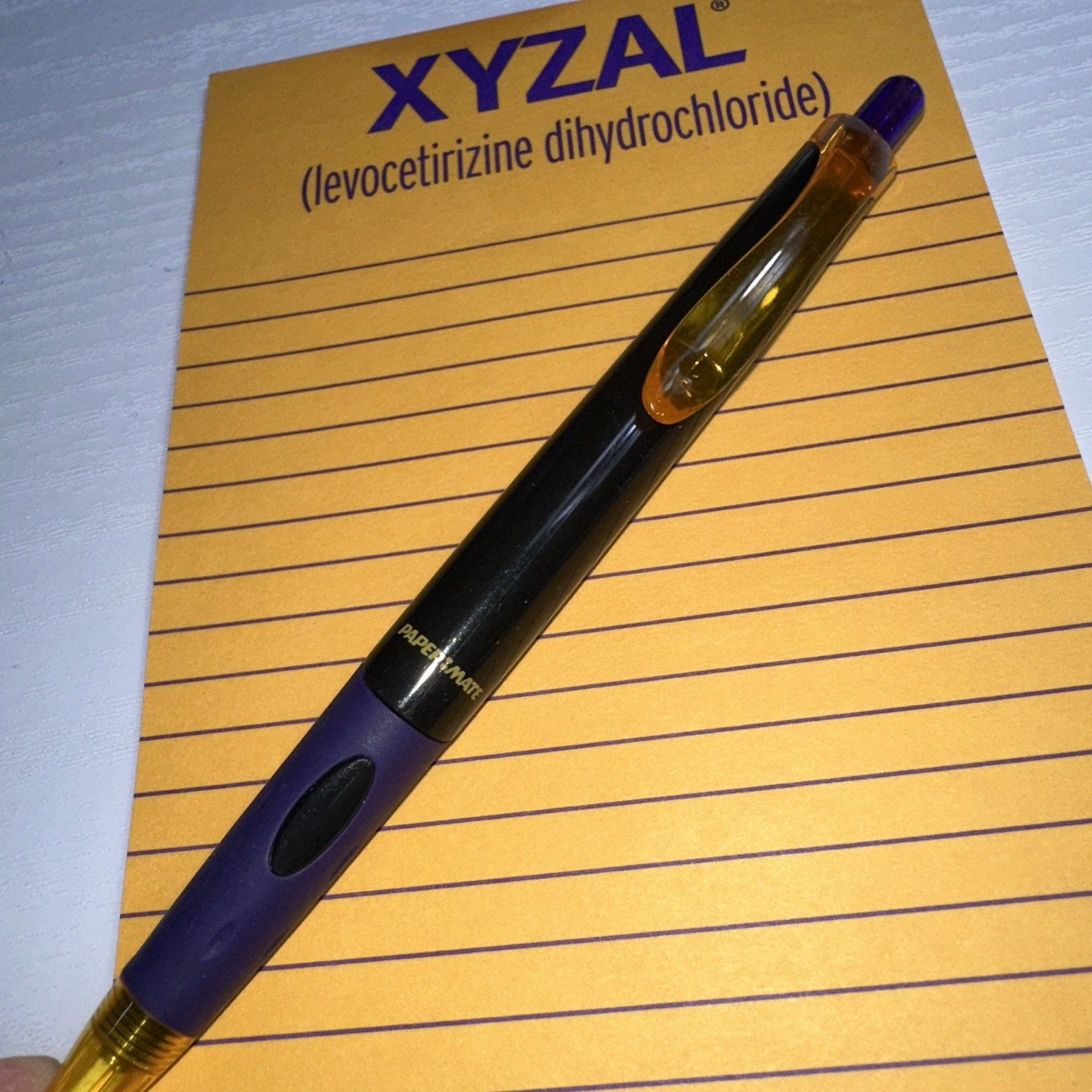 Rare XYZAL Drug Rep Promotional Pen & Post-it Pad 4×6 Pharmaceutical Advertising