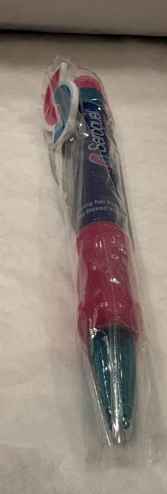 VTG SEROQUEL “S” LOGO PLASTIC PEN PHARMA PROMO REP LOGO ADVERTISING NEW NOS