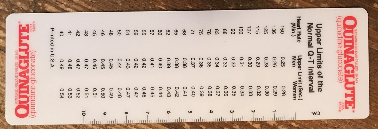 Quinaglute Pharmaceutical Drug Rep Reference Ruler.
