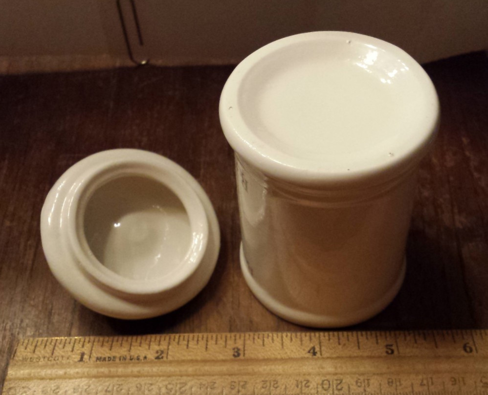 Vintage Advertising Aldoril RX Porcelain Apothecary Pharmacist Empty Jar (J34)