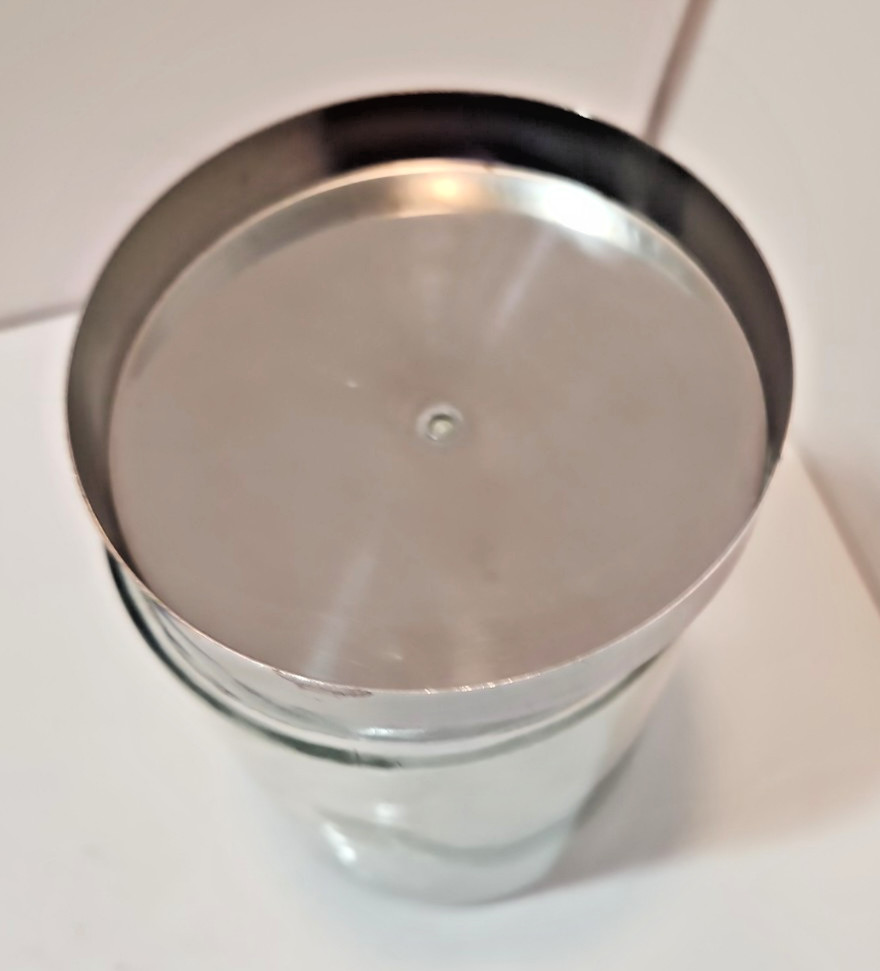 Vtg Profex Apothecary Medical Glass Jar Canister with Stainless Steel Lid 8×5″