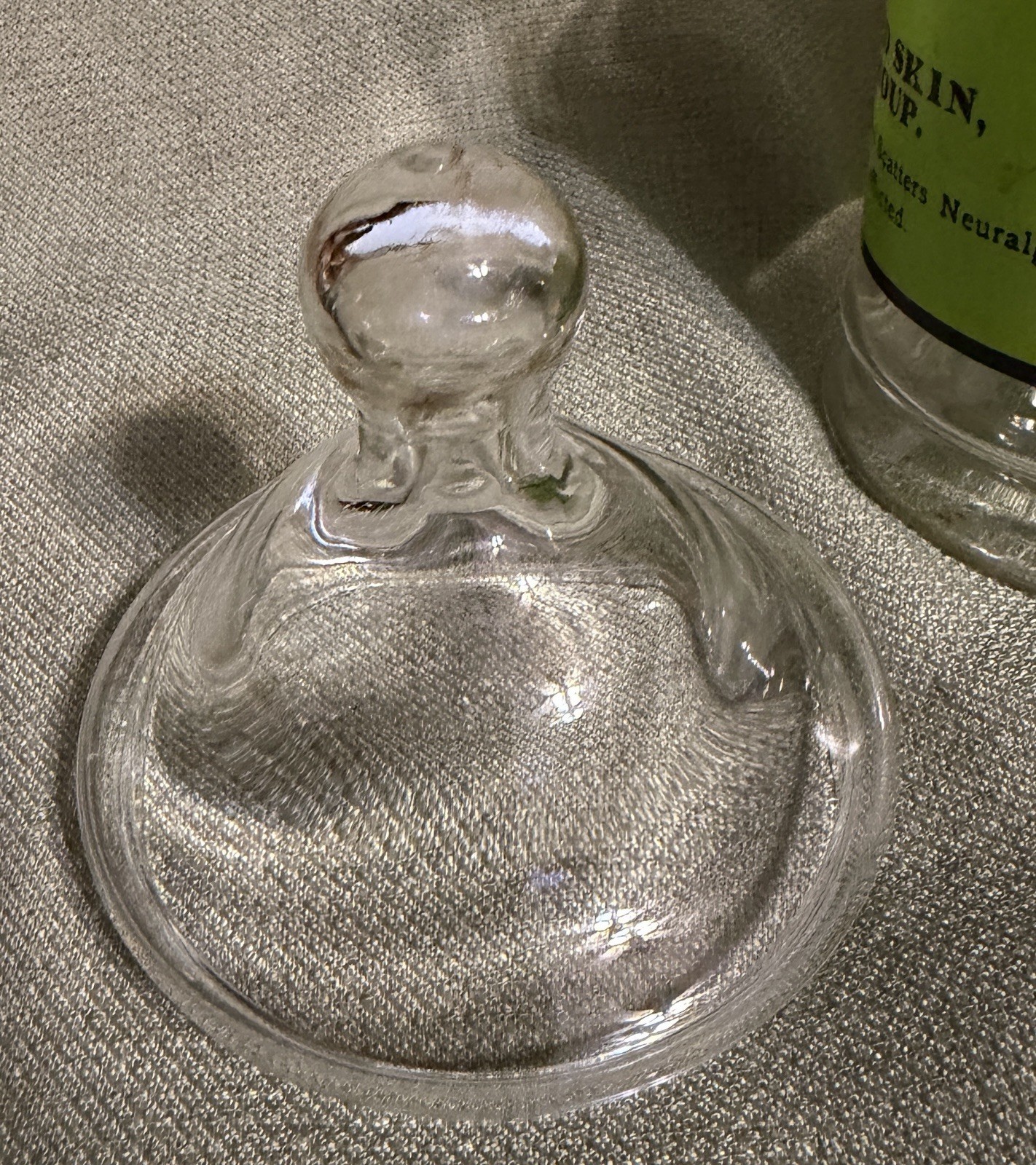 Vintage Glass Apothecary Jar With Lid Army Navy Liniment Medicine Remedy 1970’s