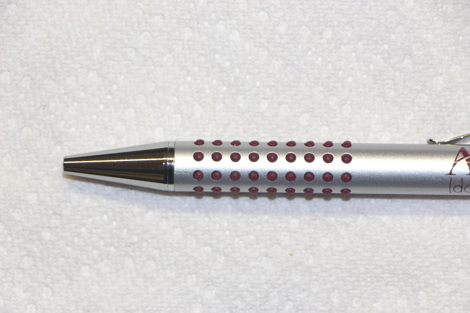 Drug Rep Pens ( Aricept ) Heavy Metal Nail Head Clicker Ribbed Rubber Gripper !