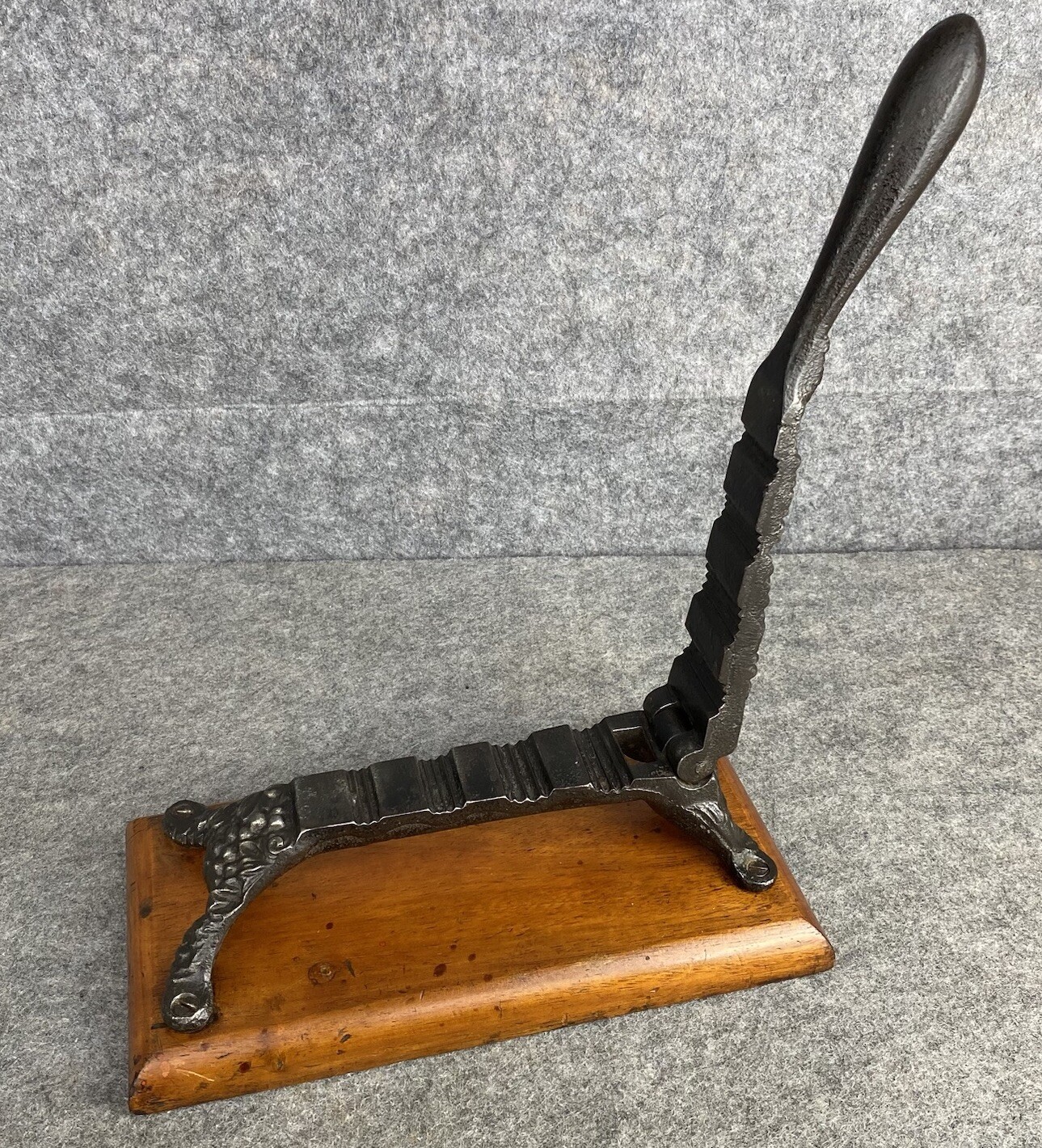 Apothecary Medical Cork Press Mounted on Wood Plinth Antique