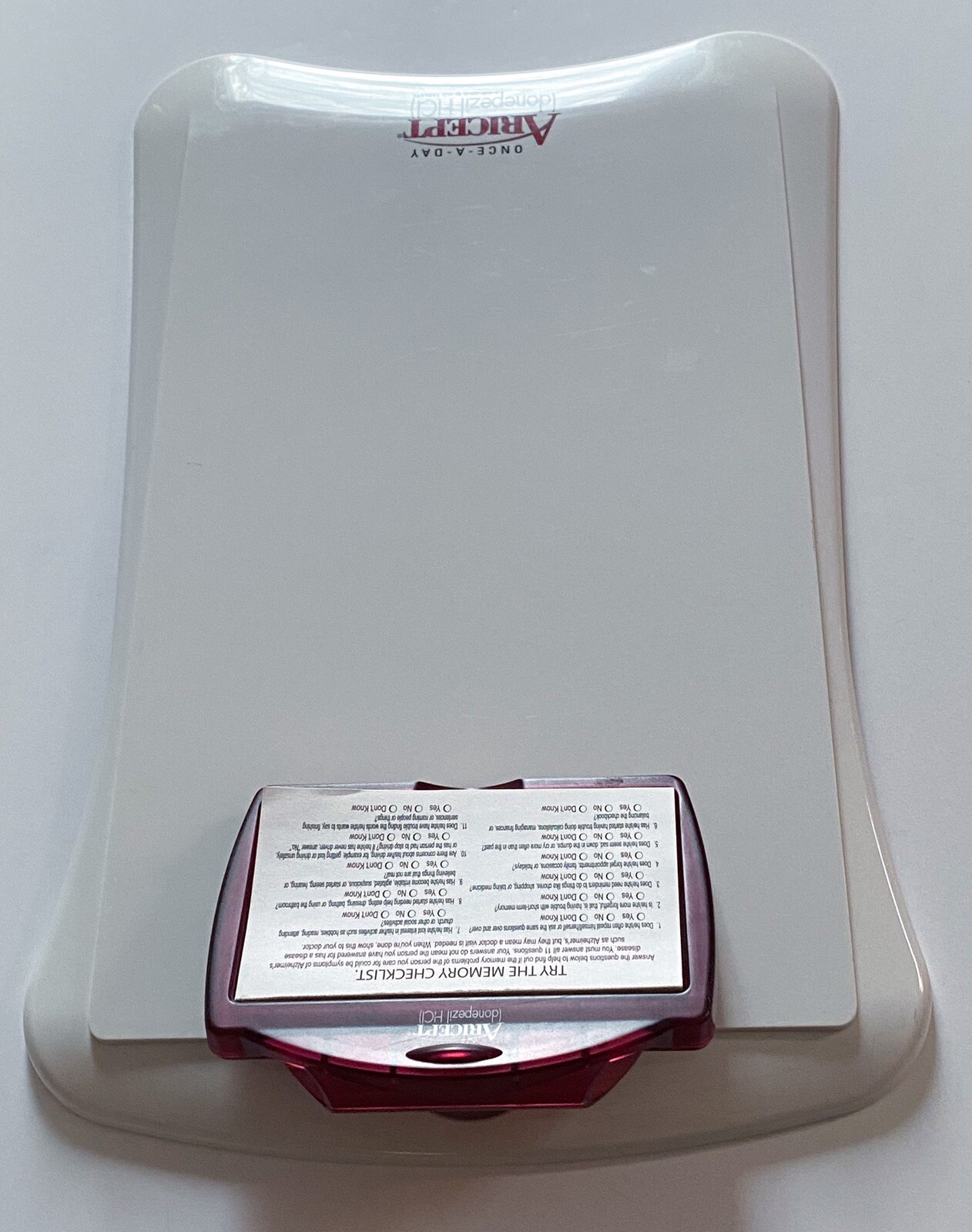 ARICEPT Pharmaceutical Drug Rep Promo Clipboard Dated 2004 RARE Memory Checklist