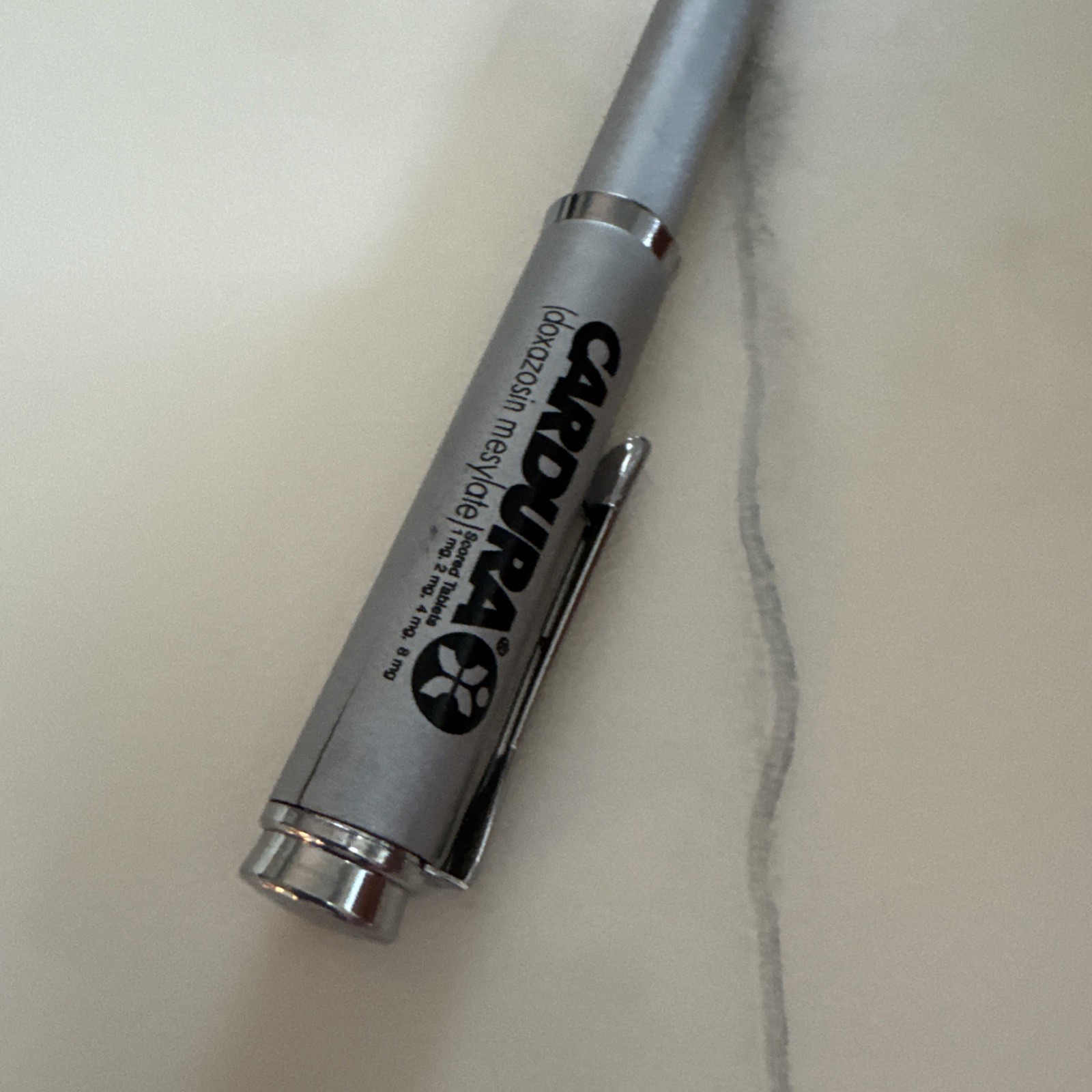 CARDURA Heavy Metal Medical Drug Rep Pharmaceutical Pen Collectible Advertising
