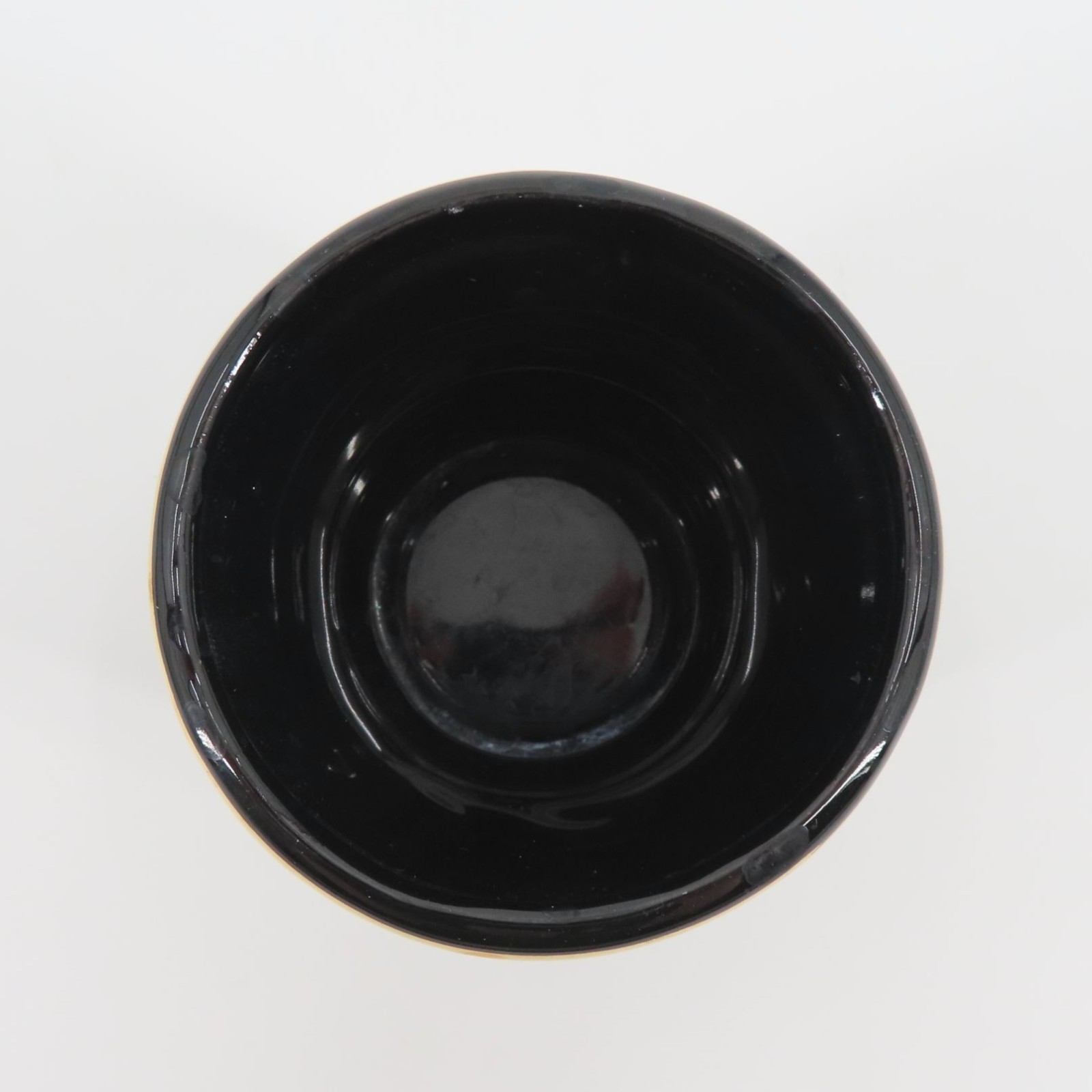 VTG Fashioned by Blair Black Gold Ceramic Mortar Vase 3.1in Tall NO PESTLE USA