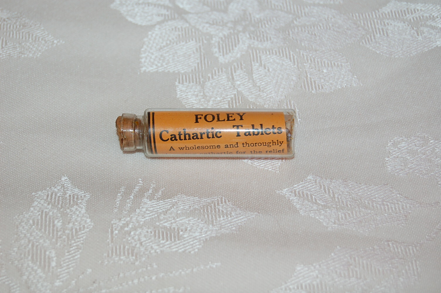 Vintage Drug Store Pharmacy Foley Cathartic Tablets Cork Top Bottle