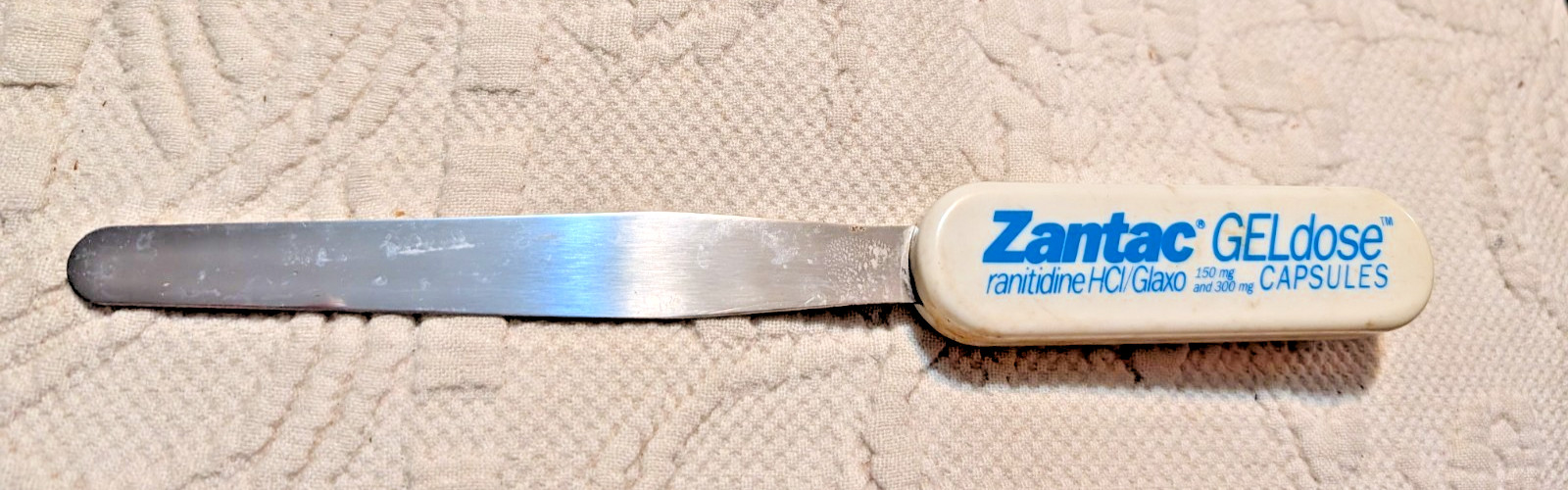 Zantac drug rep ads glass rain teardrop clip magnets Rx spatula notes narcotic