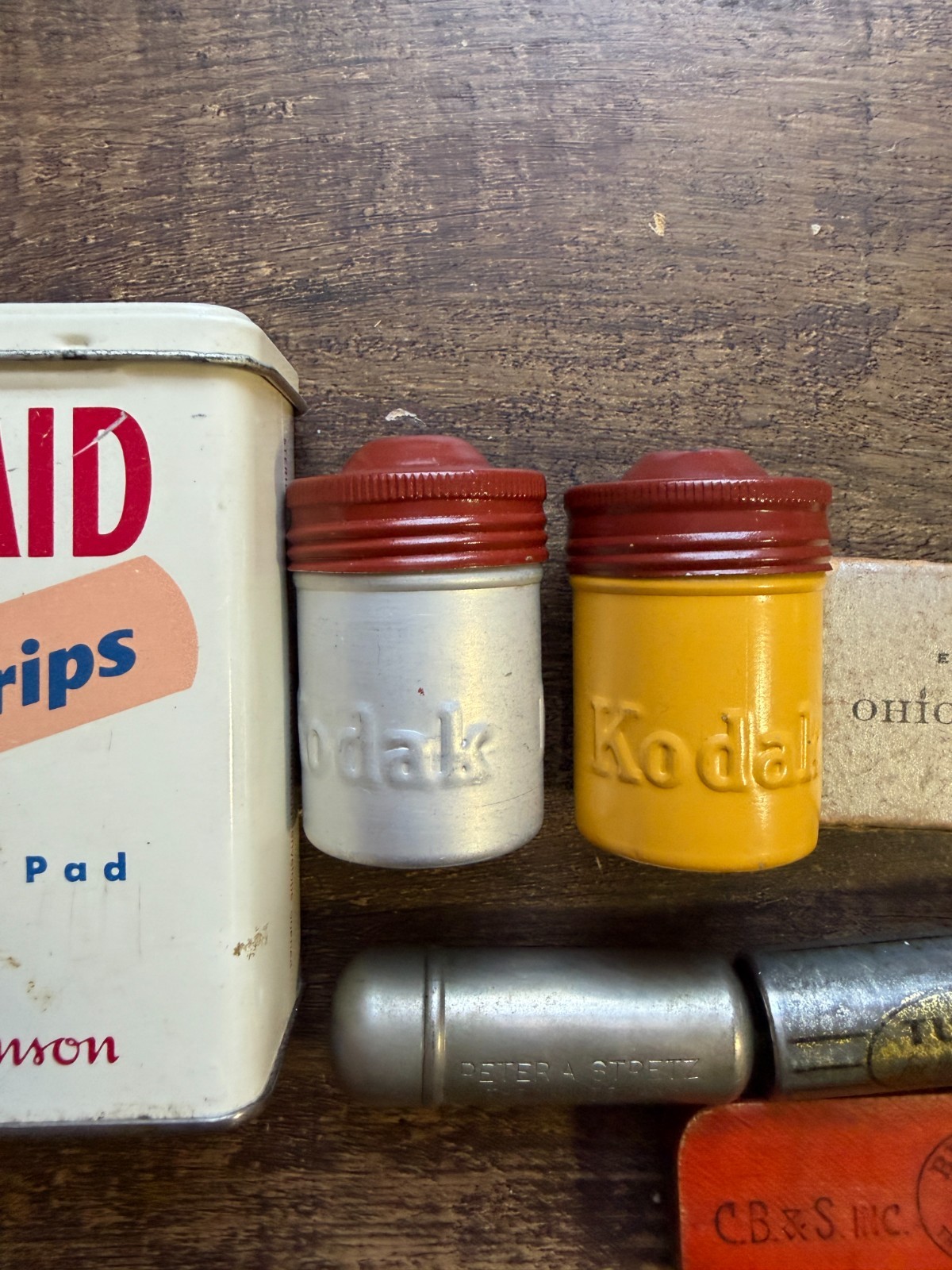 Vintage Lot of Tins MatchBook Advertising – Tums Kodak Band-Aid Ohio Blue Tip
