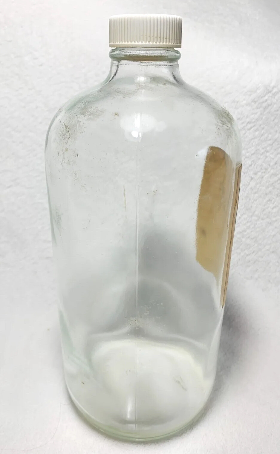 Vintage SEA BREEZE Antiseptic 8″ Quart PROFESSIONAL CLEAR Glass Bottle-EMPTY