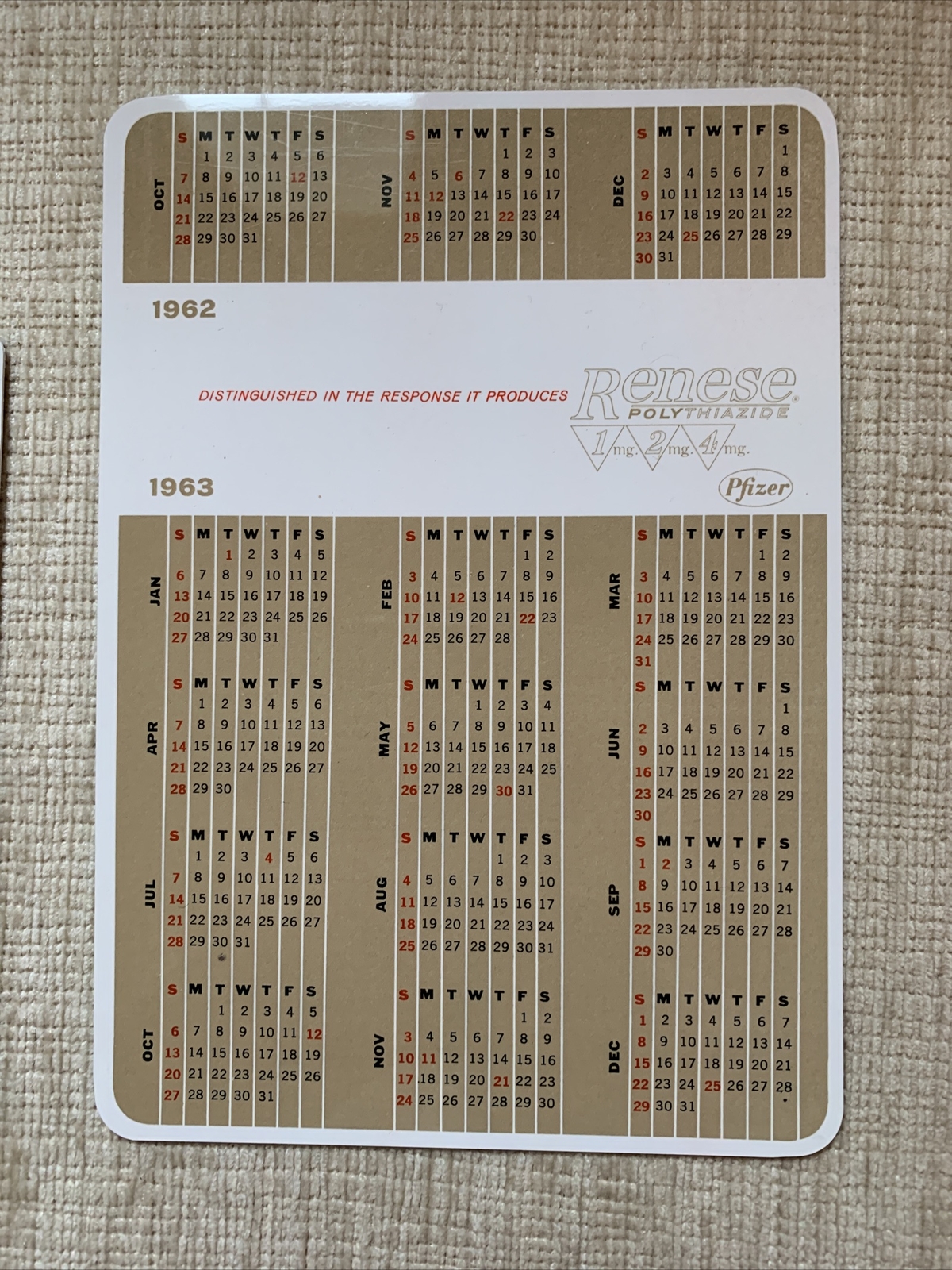 Pfizer Advertising 1962-1963 Calendar Art Print The Apple Seller Renoir Lot of 2